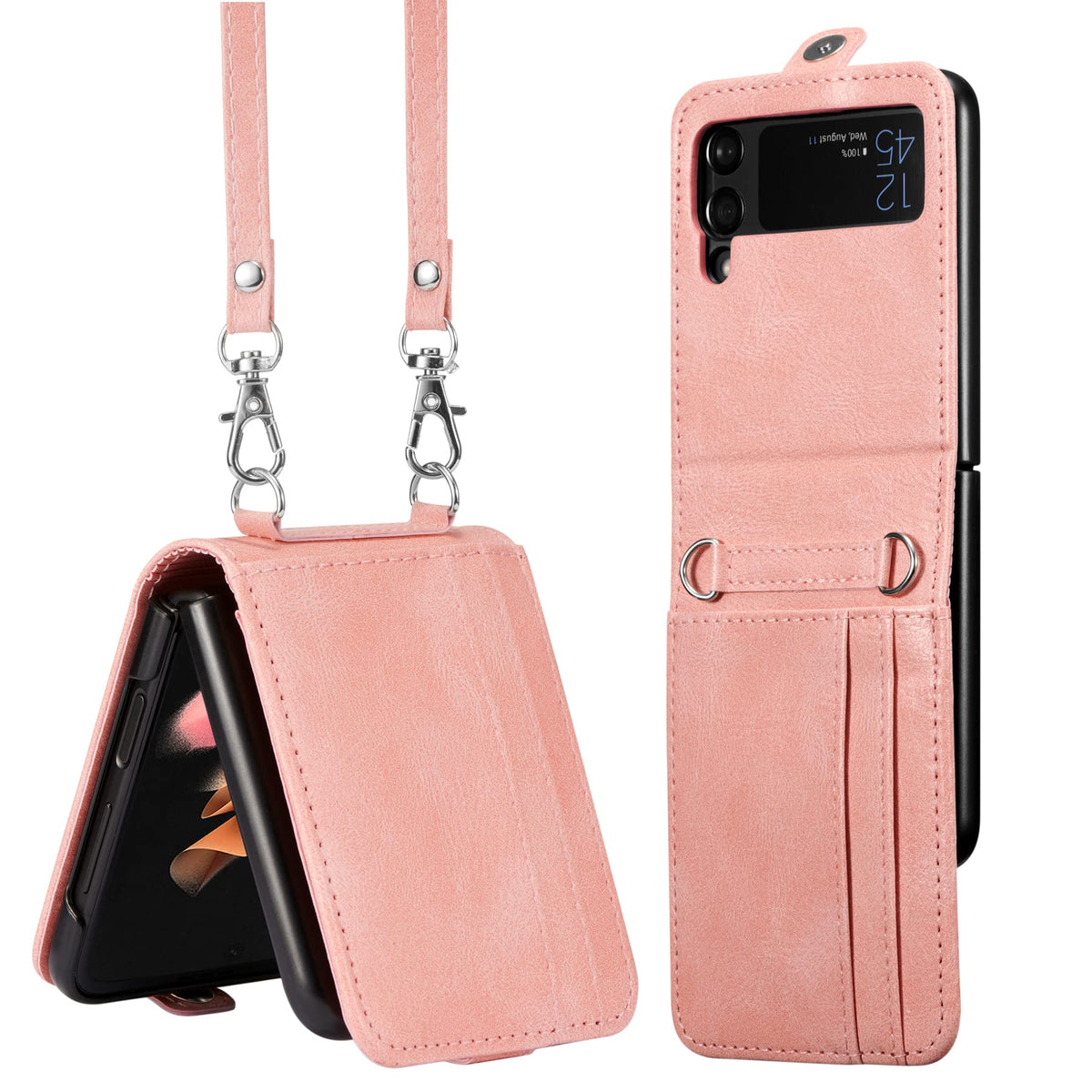 Zcdaye Wallet Case For Samsung Galaxy Z Flip 4 Case,Samsung Galaxy Z Flip 4 5G Case, Samsung Z Flip 4 Leather Case With Card Hol