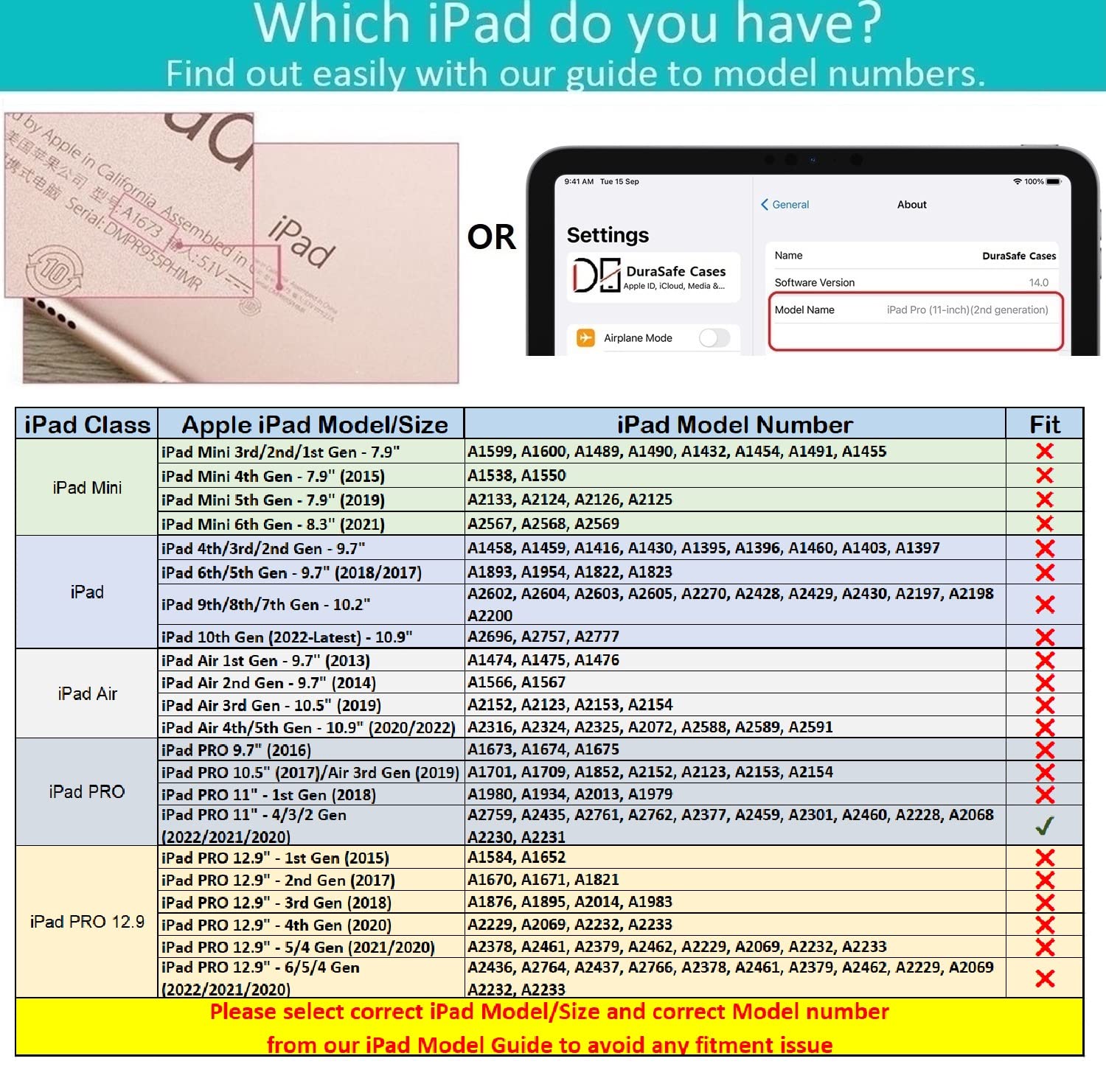 Durasafe Cases For Ipad Pro 11 4Th 3Rd 2Nd Generation Case A2759 Mnxe3Ll/A A2435 Mnxg3Ll/A Mnxf3Ll/A Mnxj3Ll/A Mnxh3Ll/A A2761 A