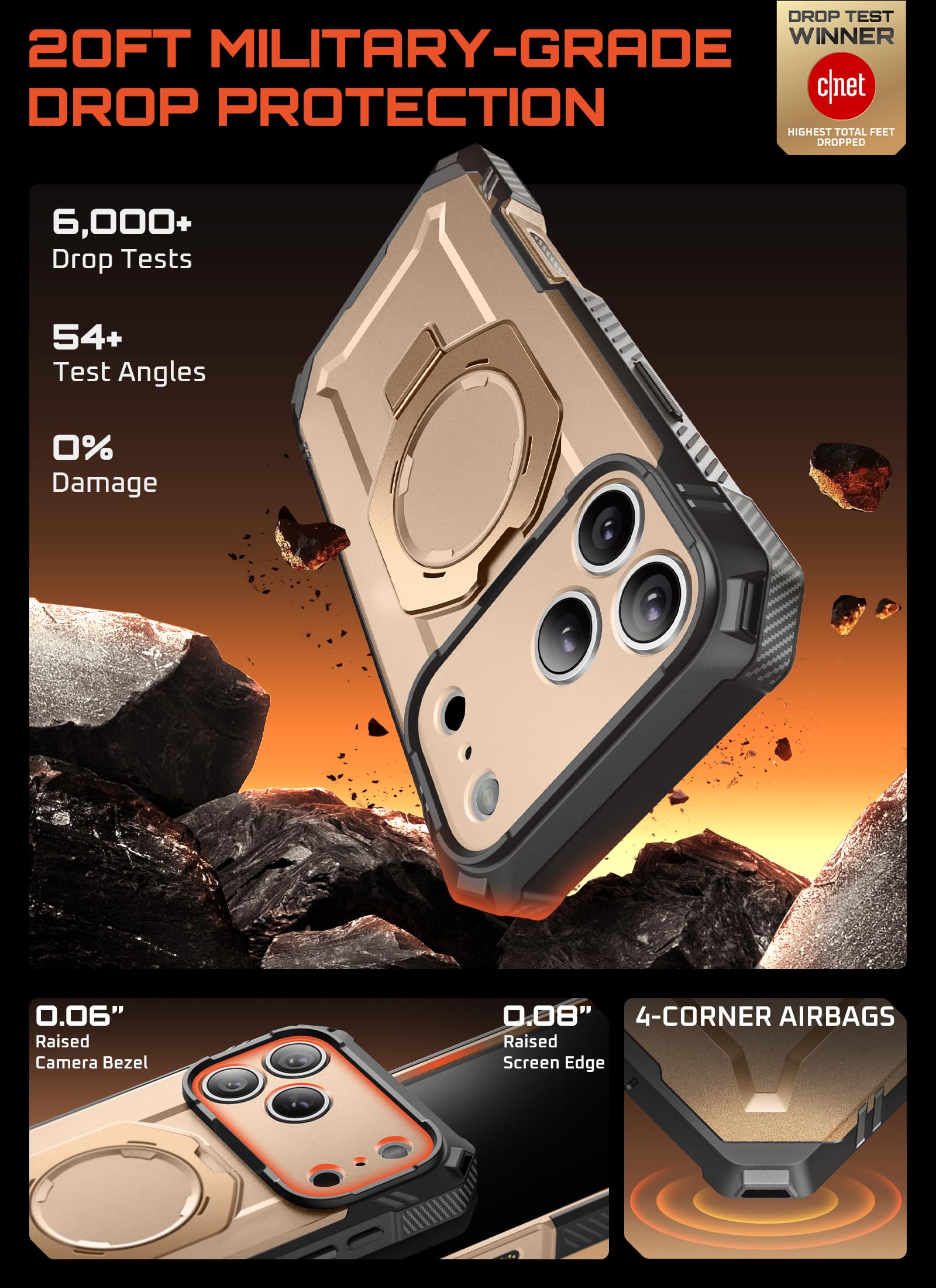 Supcase For Iphone 17 Pro Case With Tempered Glass Screen Protector (Ubgrip Pro), [Camera Control Cover] [Compatible With Magsaf