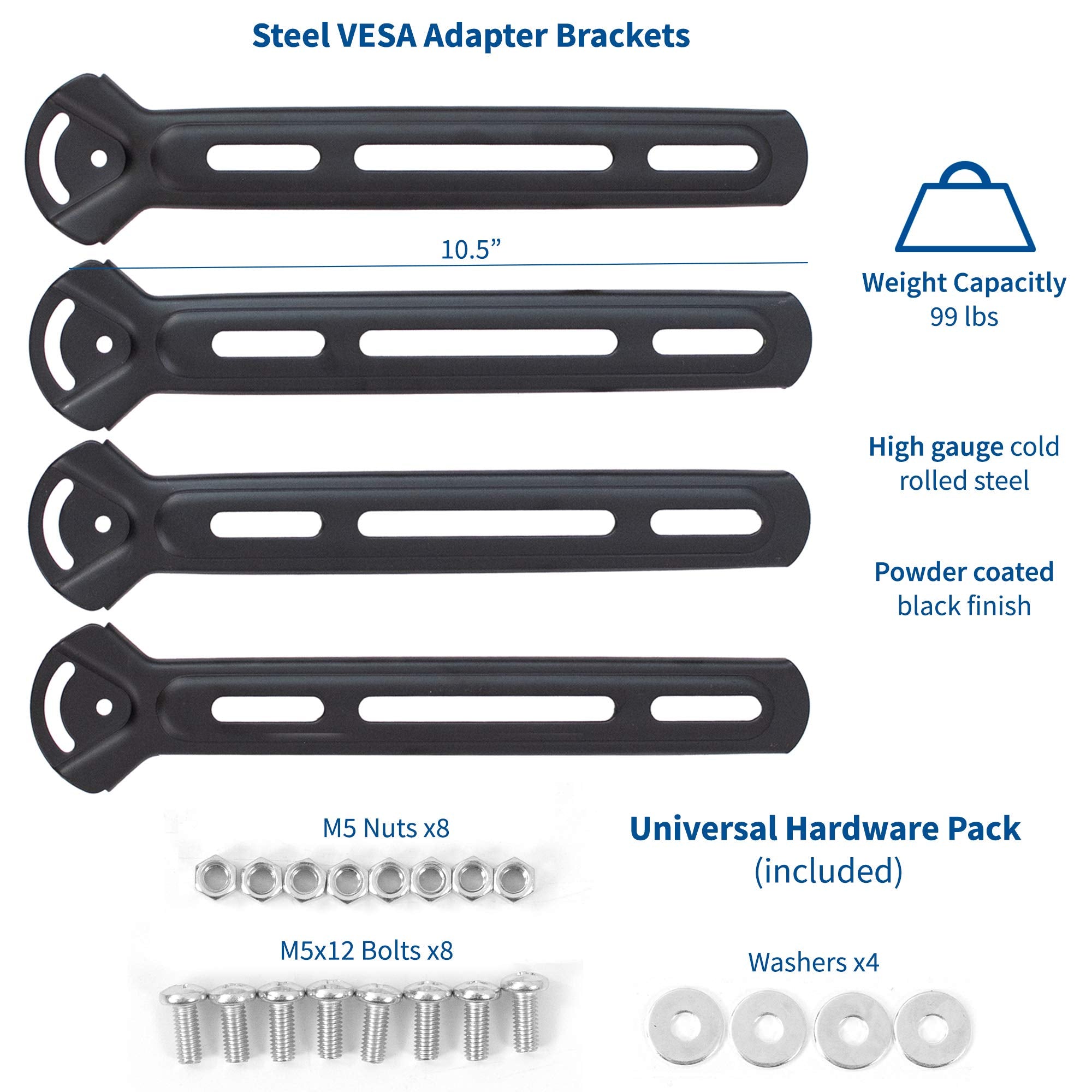 Vivo Steel Vesa Mount Adapter Plate Brackets For Lcd Screens Weighing 99 Lbs, Conversion Kit For Vesa Up To 400X400Mm, Mount Ad4