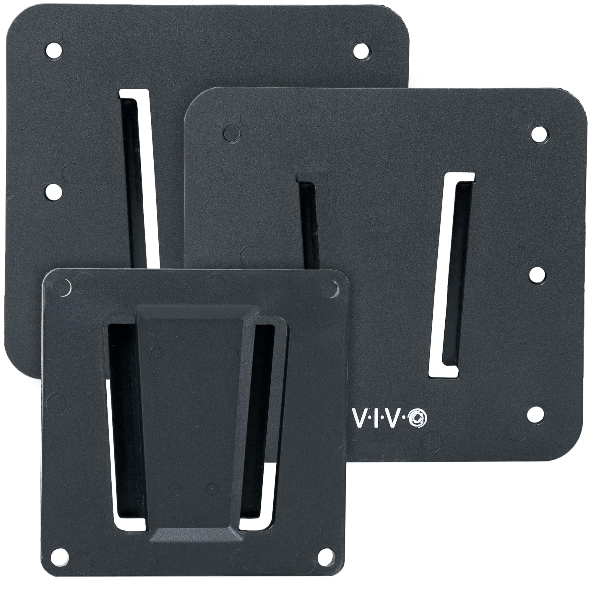 VIVO Anti Rust Quick Release Plastic Polymer RV TV Mount Set for Screens up to 43 inches and 30 lbs, Low Profile, 2 Wall Plates 1 VESA Bracket, for Camping, Black, MOUNT VWRV1 3