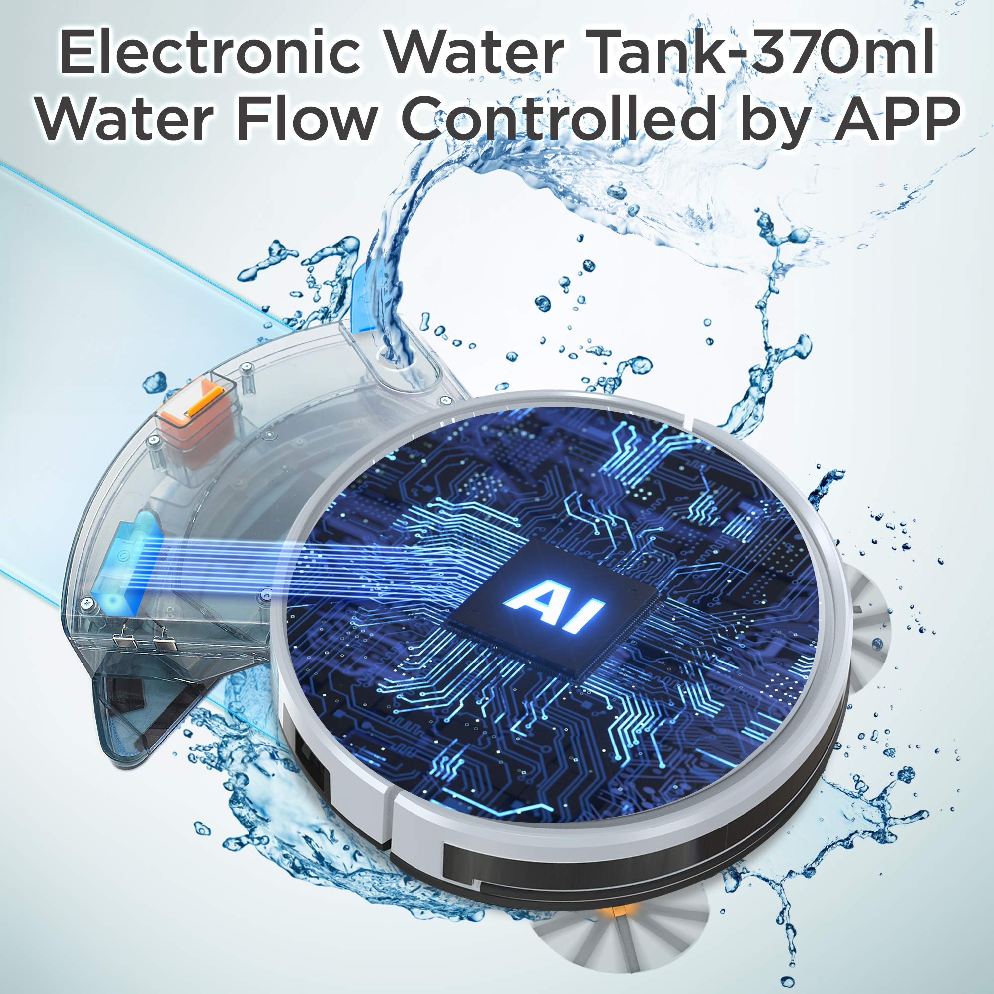 Pure Clean Serenelife Wet Mop Dust Bin Attachment Large Capacity 350Ml Water Tank And 2 Microfiber Mop Pad Adjustable Flow Rate