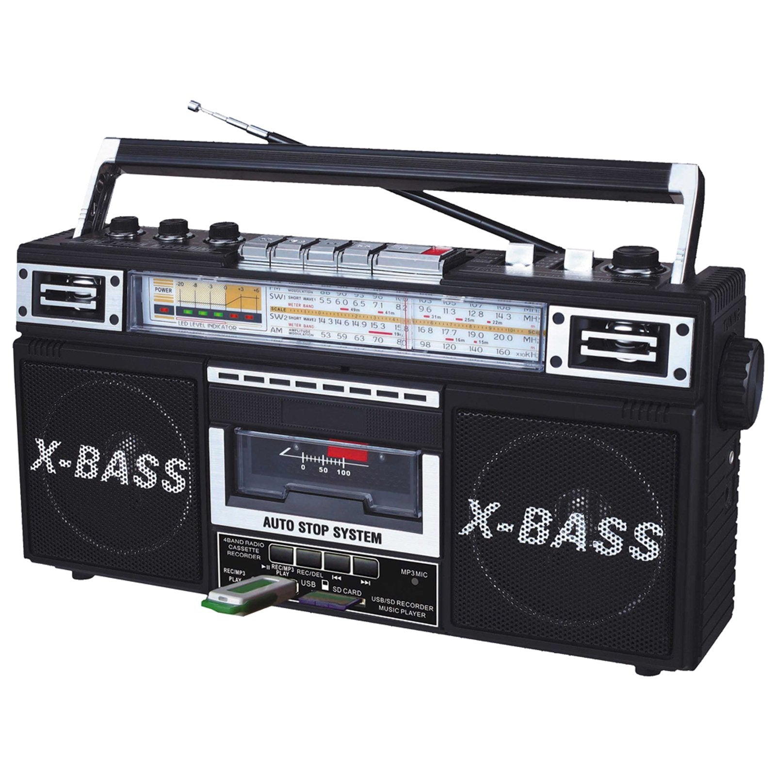 QFX J-22UBK ReRun X Radio and Cassette to MP3 Converter - Black