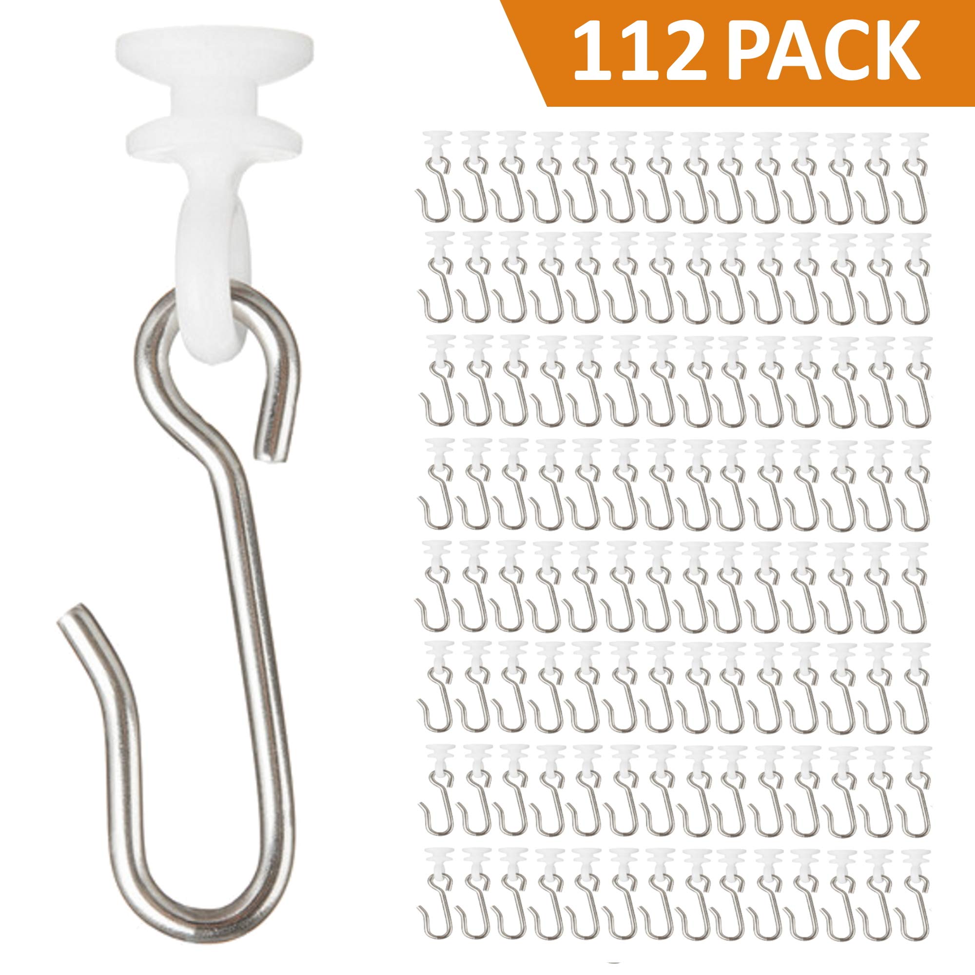Dmse Wholesale Button Carrier With Stainless Steel Hook Carriers Glides Sliders Slide, And Rollers (112 Pack)
