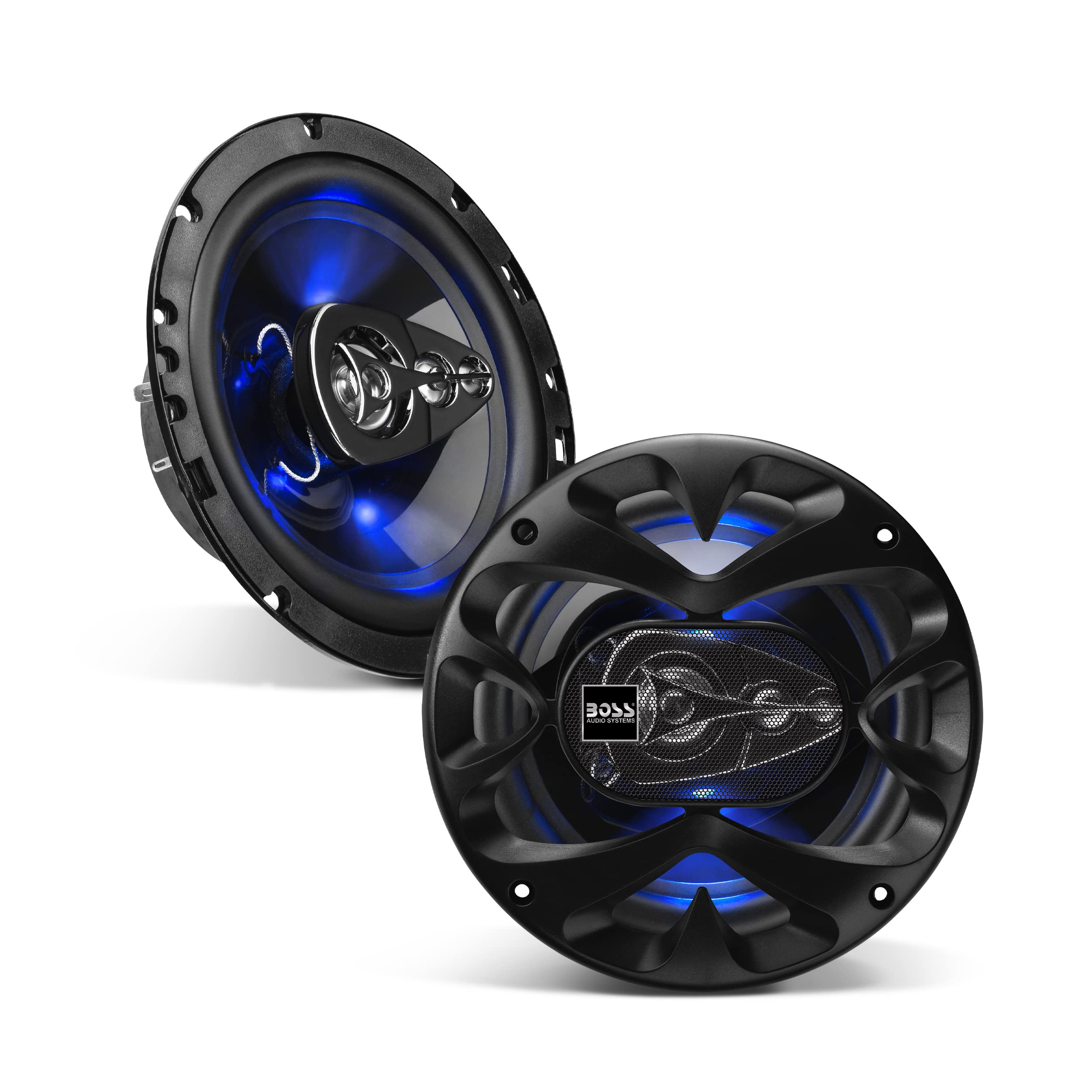 Boss Audio Systems Be654 Rage Series 6.5 Inch Car Door Speakers   Blue Light Illumination, 300 W, 4 Way, Full Range, Coaxial, So