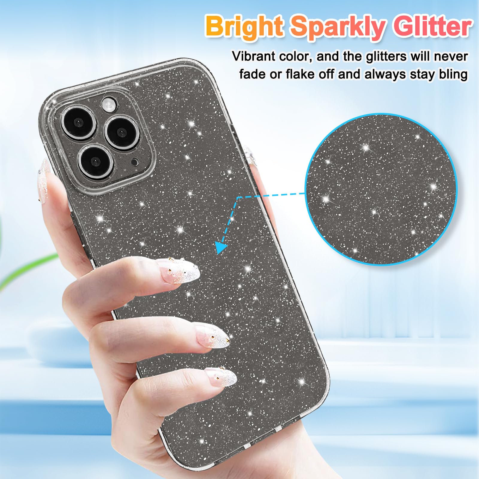 Hython Case For Iphone 11 Pro Max Case Glitter Cute Sparkly Shiny Bling Sparkle Phone Cases 6.5, Thin Slim Fit Soft Tpu Bumper S