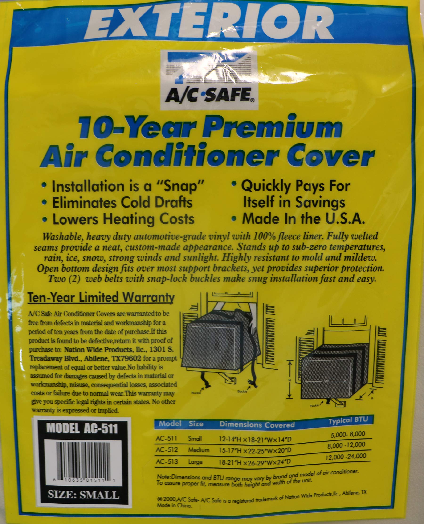 Ac Safe Exterior Cover For Medium Window Air Conditioners, Neutral