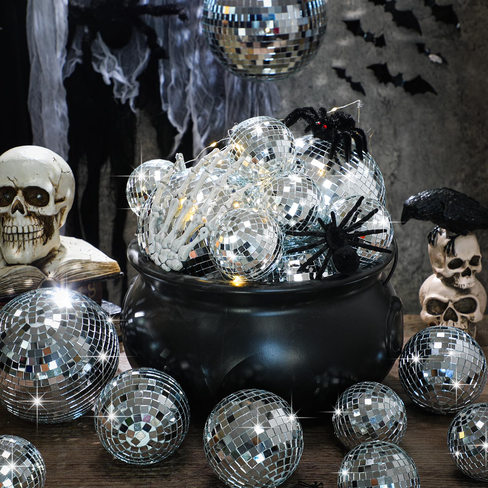 Sumind 25 Pcs Disco Balls Decor Disco Balls Silver Hanging Decorations Reflective Mirror Ball Wedding Dance And Music Festivals