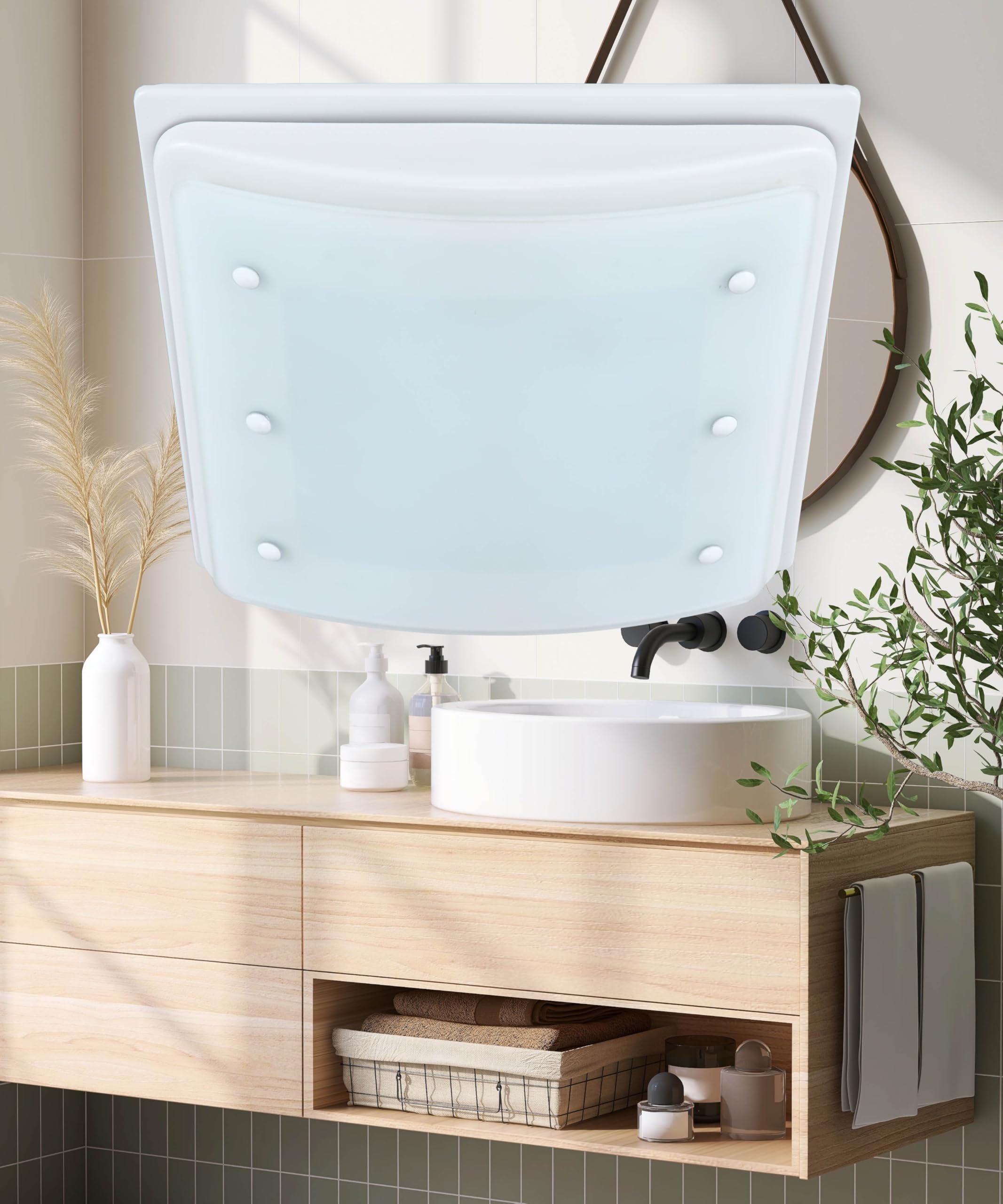 Good Housekeeping (90069 Buckingham 100 Cfm 2.0 Sones Decorative Bathroom Ventilation Exhaust Fan With Light & Night-Light In Ma