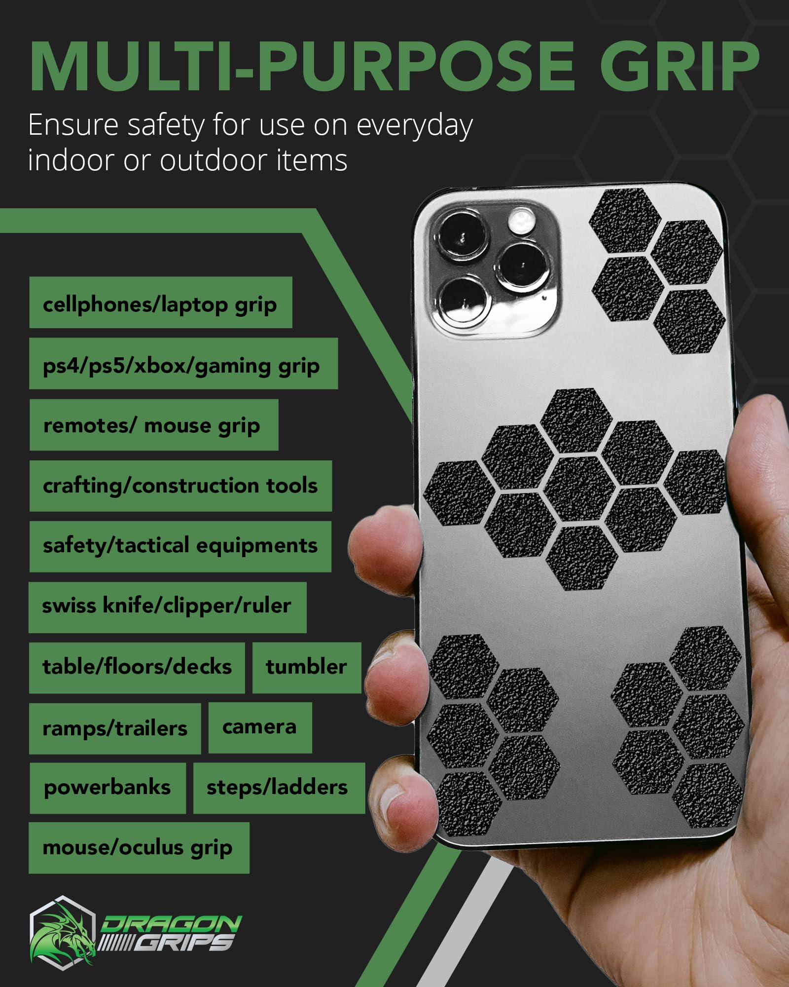 Dragon Grips 5/8'' Black Rubberized Grip Tape, 84 Pcs Rubber Grip Tape For Iphone Grip Tape, Mouse Grip Tape, Cell Phone Grip Ta