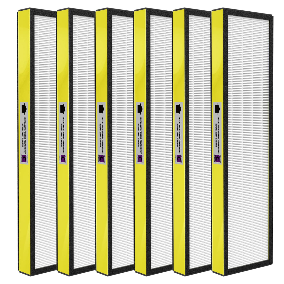 Gokbny 6 Pack True Flt5000 Flt5250Pt Flt5111 Hepa Replacement Filter C, Compatible With Germ Guardian Purifier Ac5000, Ac5000E,