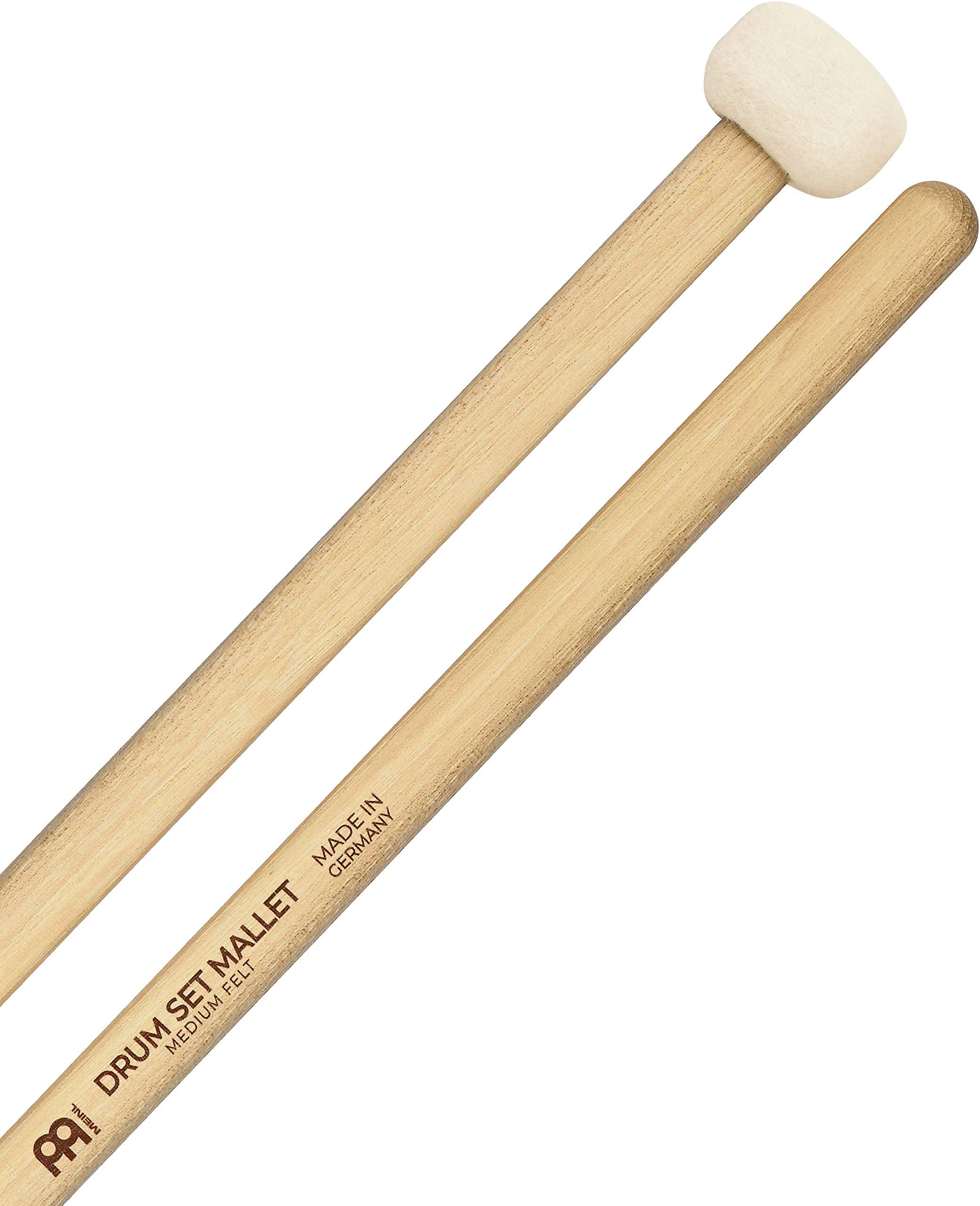 Meinl Stick & Brush Drum Set Mallets With Medium Soft Felt Head And 5A American Hickory Handle Made In Germany (Sb401)
