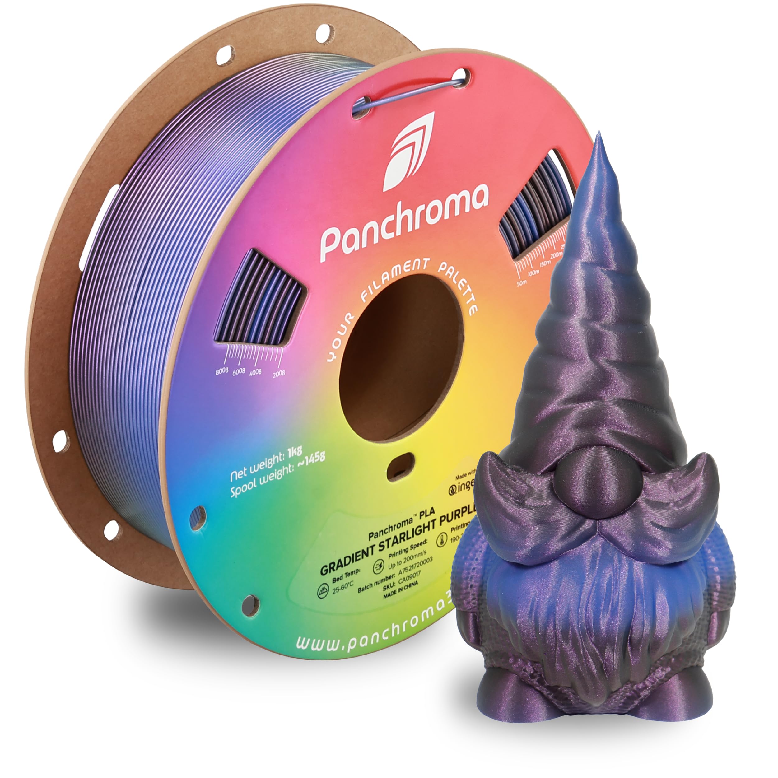 Polymaker Panchroma Gradient Starlight PLA Purple 3D Printing Filament, 1.75mm 1KG, Premium Gradient PLA, Easy to Print, AMS Com