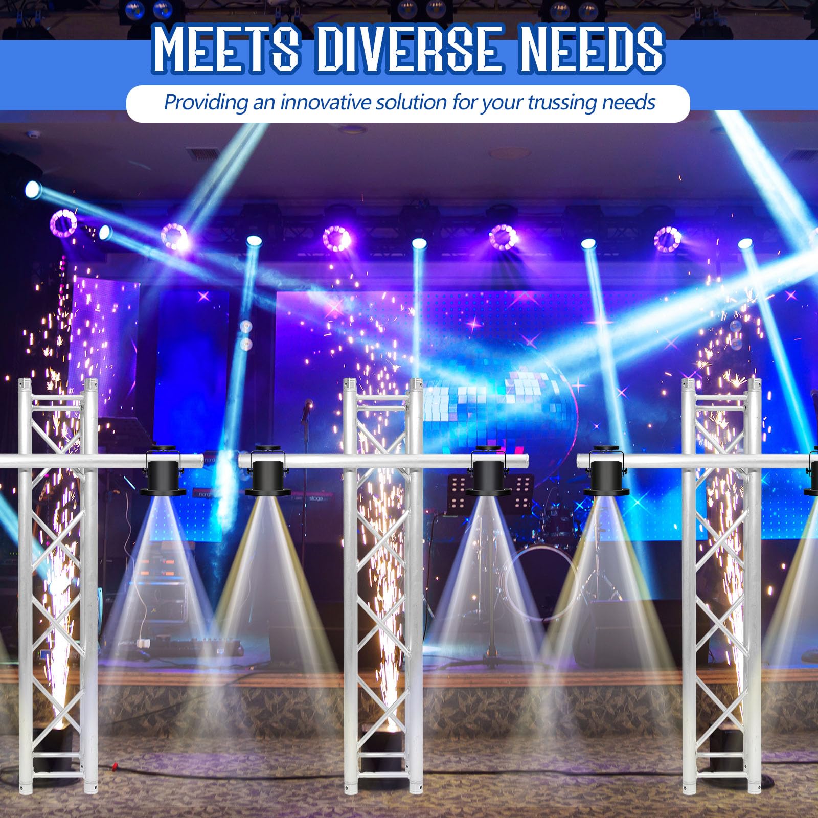 Yaocom 2 Pcs 40 Inch Truss Mounting Pole Extension Pole For Mounting Stage Lighting Aluminum Truss Tube With Dual Clamp For Pro