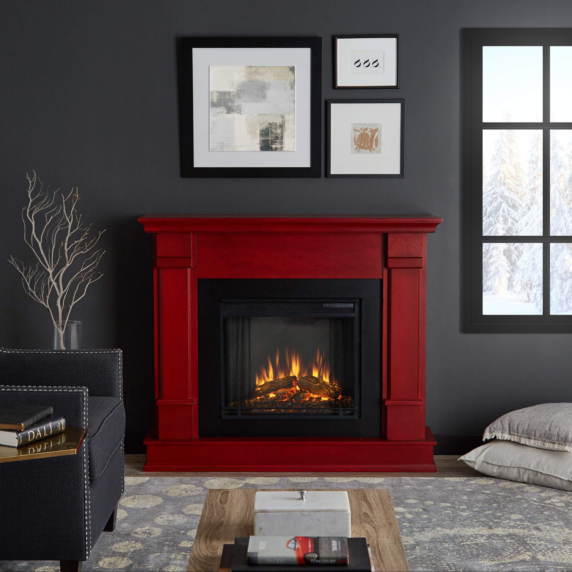 Real Flame G8600E W Silverton Electric Fireplace, Medium, White