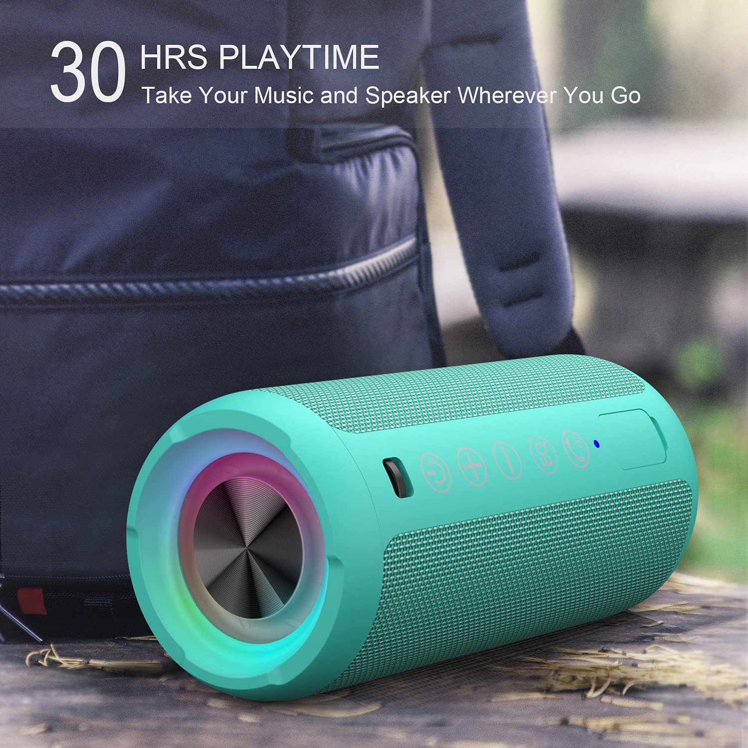 Ortizan Portable Bluetooth Speakers, Ipx7 Waterproof Wireless Speaker With 24W Loud Stereo Sound, Outdoor Speaker With Bluetooth