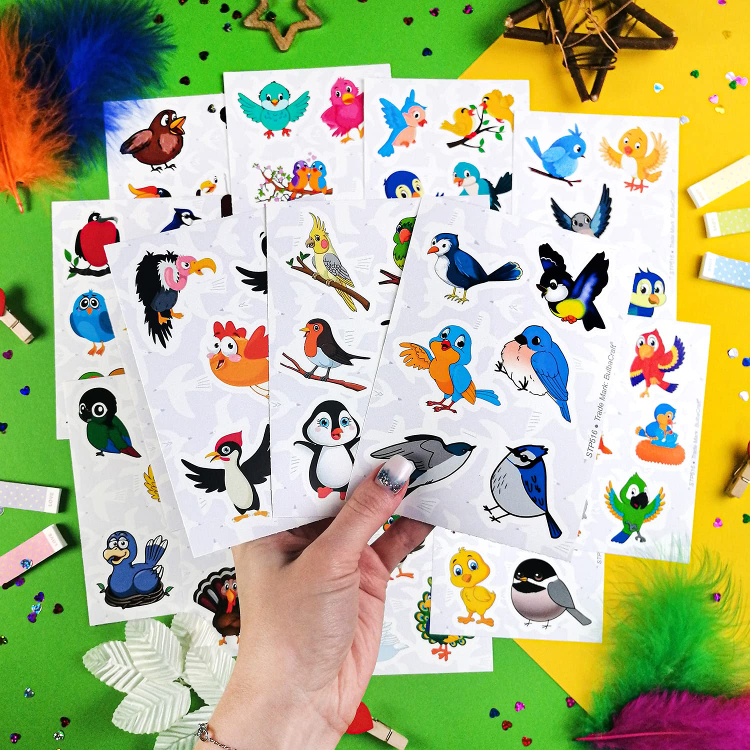 100Pcs Bird Stickers, Bird Party Favors, Bird Gifts For Birders And Bird Lovers, Bird Party Supplies And Decorations, Birds Figu