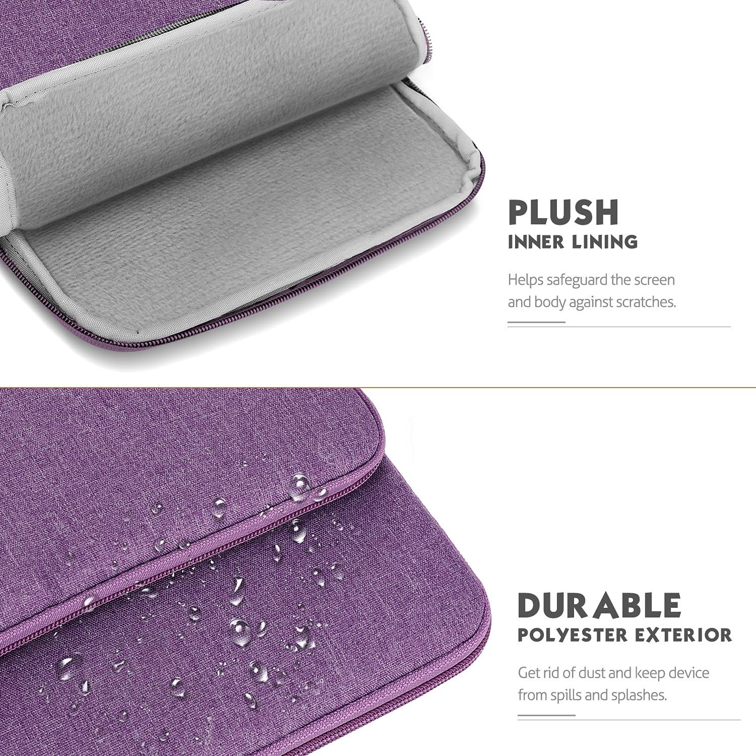 MoKo Laptop Sleeve Bag for 13.3 14 Inch, Notebook Carrying Case with Pocket Fits New MacBook Pro M3/M2 14' /13' M2/M1 Pro/M1 Max 14.2 2023 2021/Air 13.6' M2 2022, Surface Pro 9/8 13', Purple