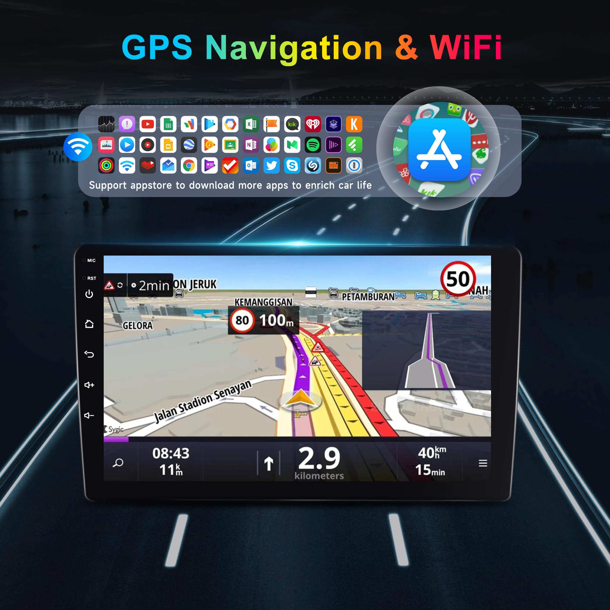 Single Din Android Car Stereo Touchscreen Double Din With Gps Navigation, Rimoody 10.1 Inch Car Radio With Bluetooth Wifi Fm Mir