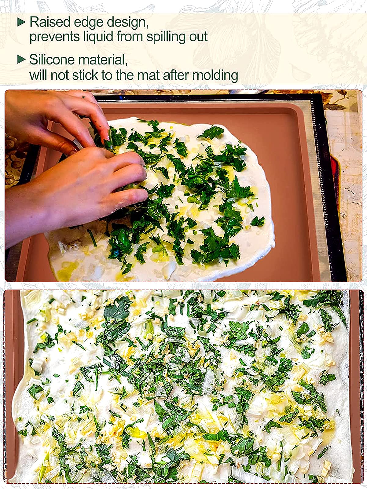 6Pcs Silicone Dehydrator Mats With Edge   Silicone Sheets Compatible With Cosori Cp267 Fd, Nonstick Silicone Tray Liner, High Te