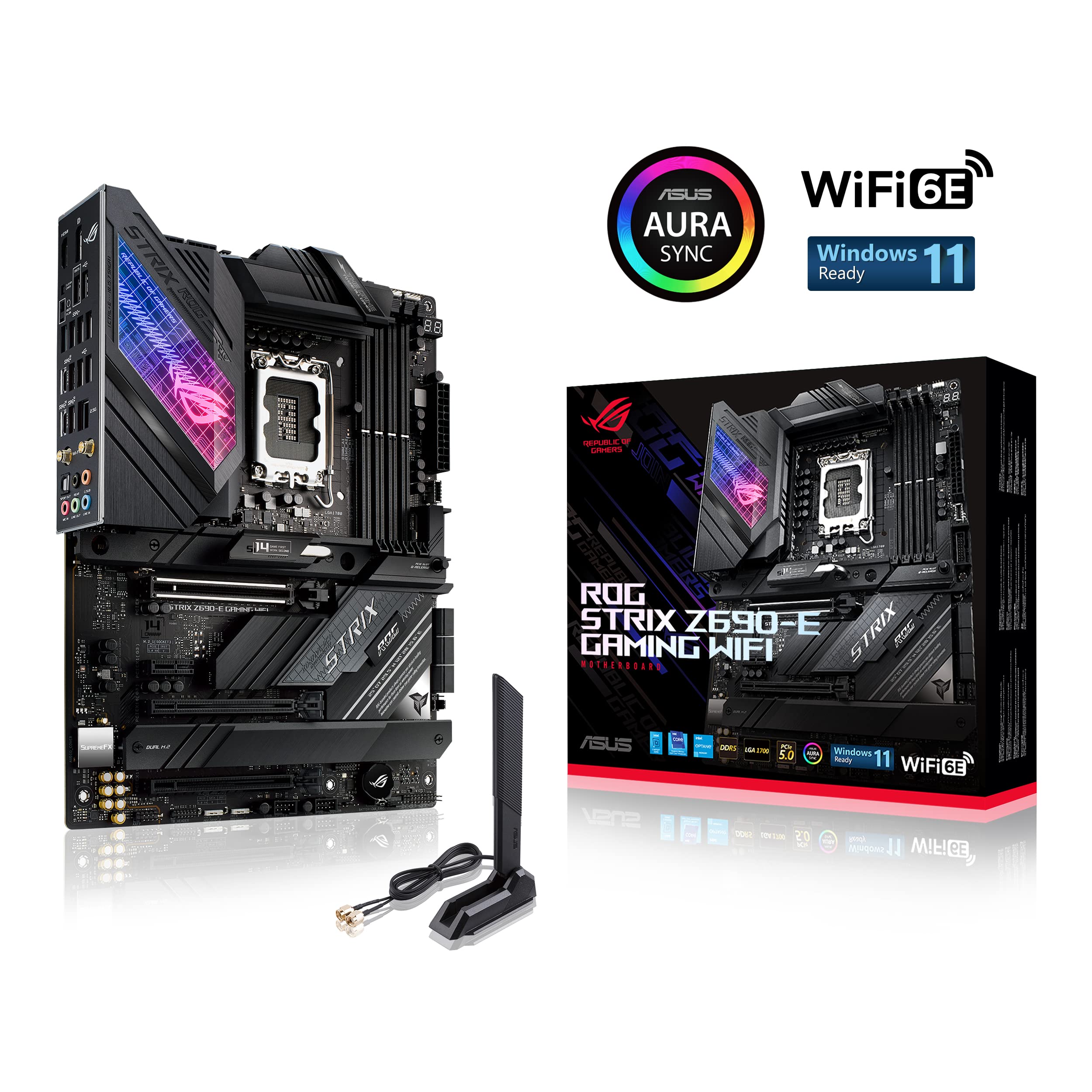 Asus Rog Strix Z690 E Gaming Wifi 6E Lga 1700(Intel 12Th Gen)Atx Gaming Motherboard(Pcie 5.0,Ddr5,2.5 Gb Lan,Thunderbolt 4,5Xm.2
