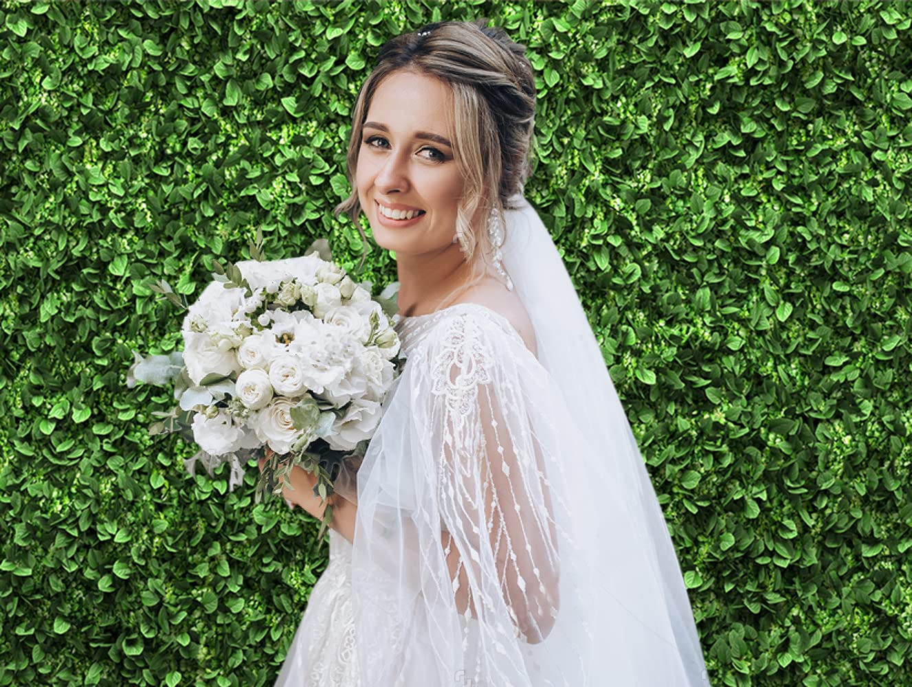 Chaiya Green,Greenery 10 'X8 ' Vinyl Backdrop For Baby Shower, Wedding, Birthday, Greenery Leaves Backdrop