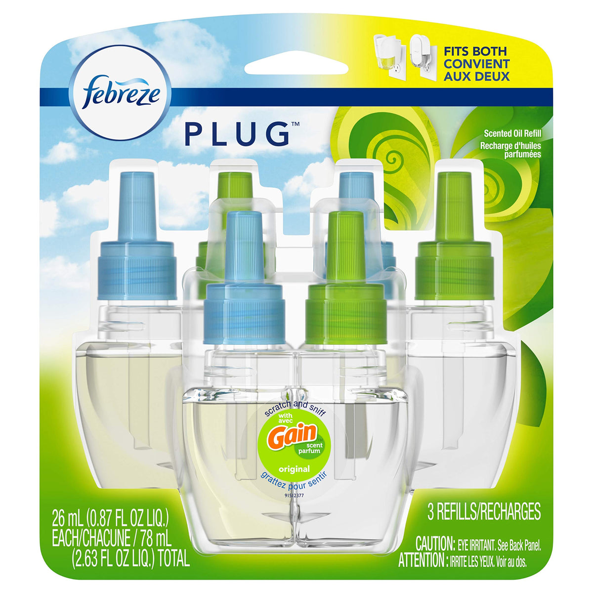 Febreze Plug Air Freshener Oil Refill, Gain