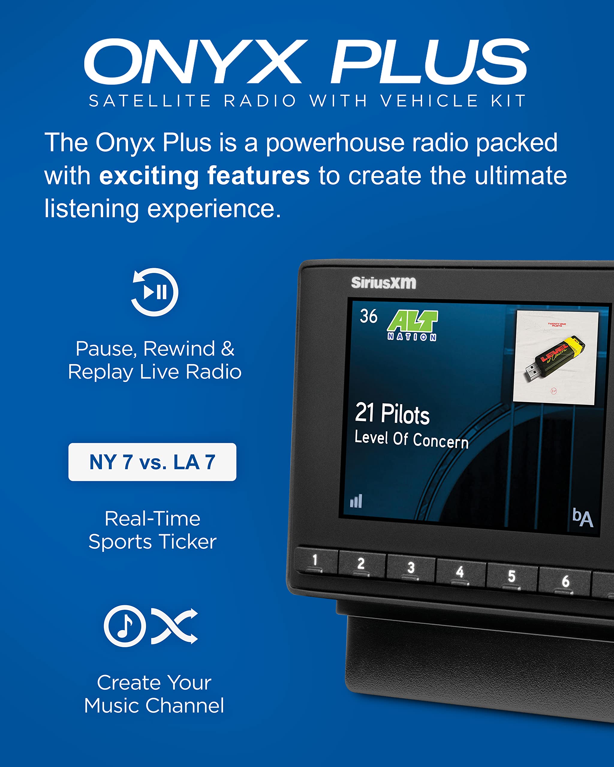 Siriusxm Sxpl1V1 Onyx Plus Satellite Radio With Vehicle Kit, Receive 3 Months Free Service With Subscription     Enjoy Siriusxm