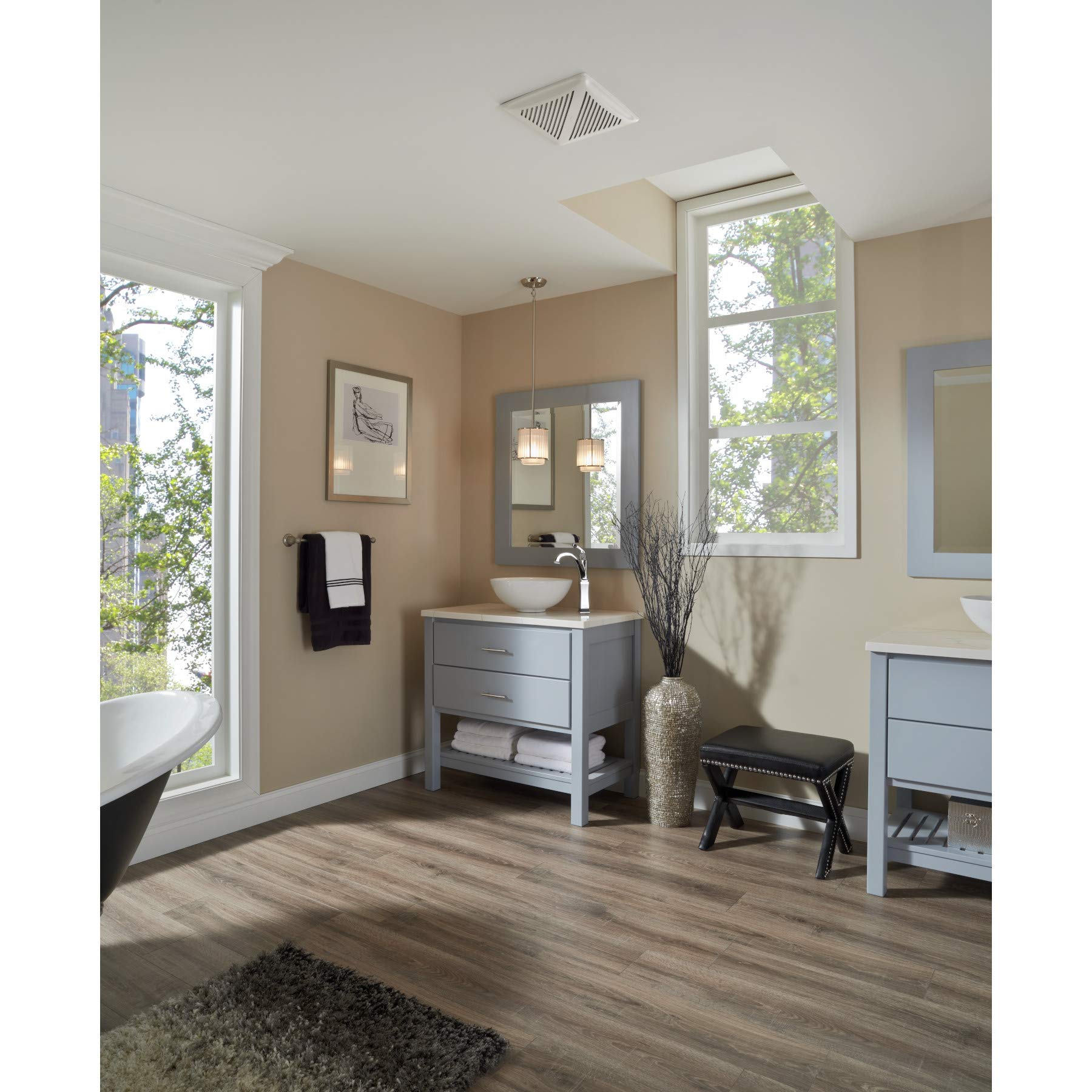 Broan Nutone Ae50110Dcs Flex Dc Series Energy Star Certified Bathroom Ventilation Fan, Medium, White