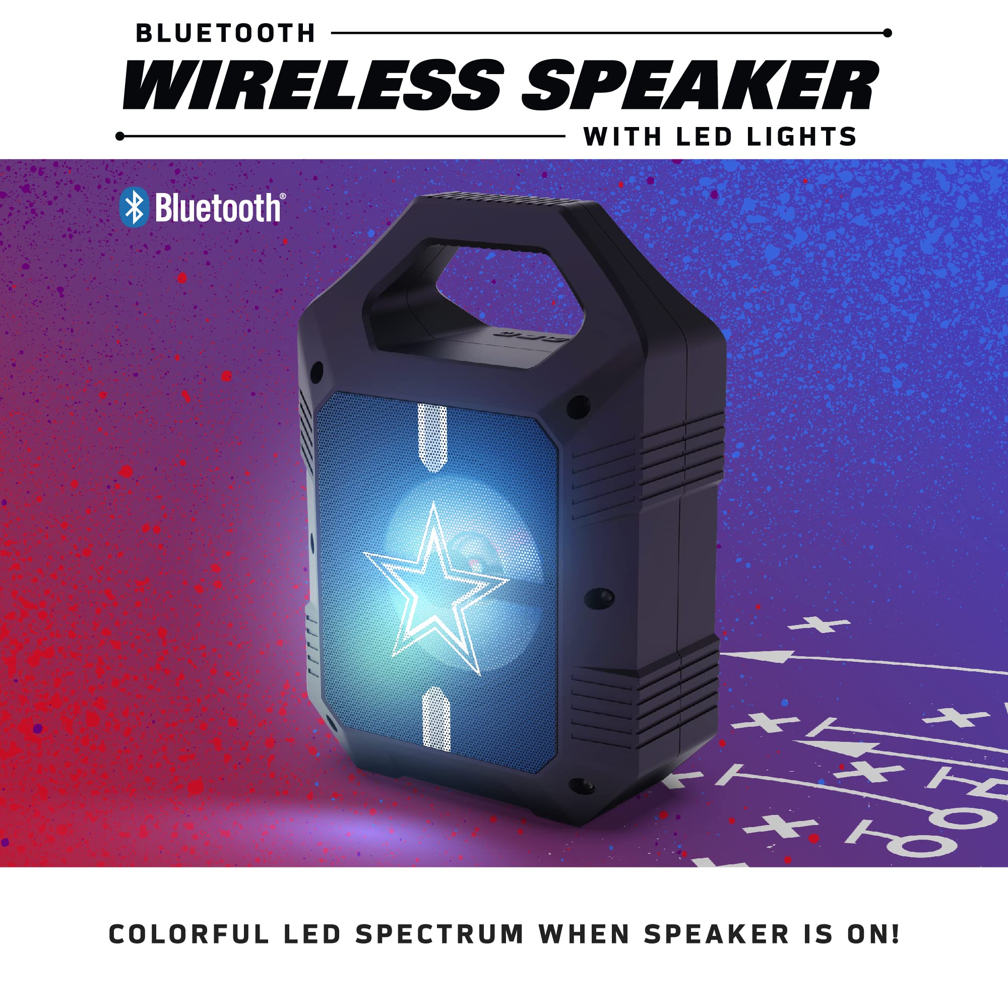 Soar Nfl Shockbox Xl Led Wireless Bluetooth Speaker, New England Patriots