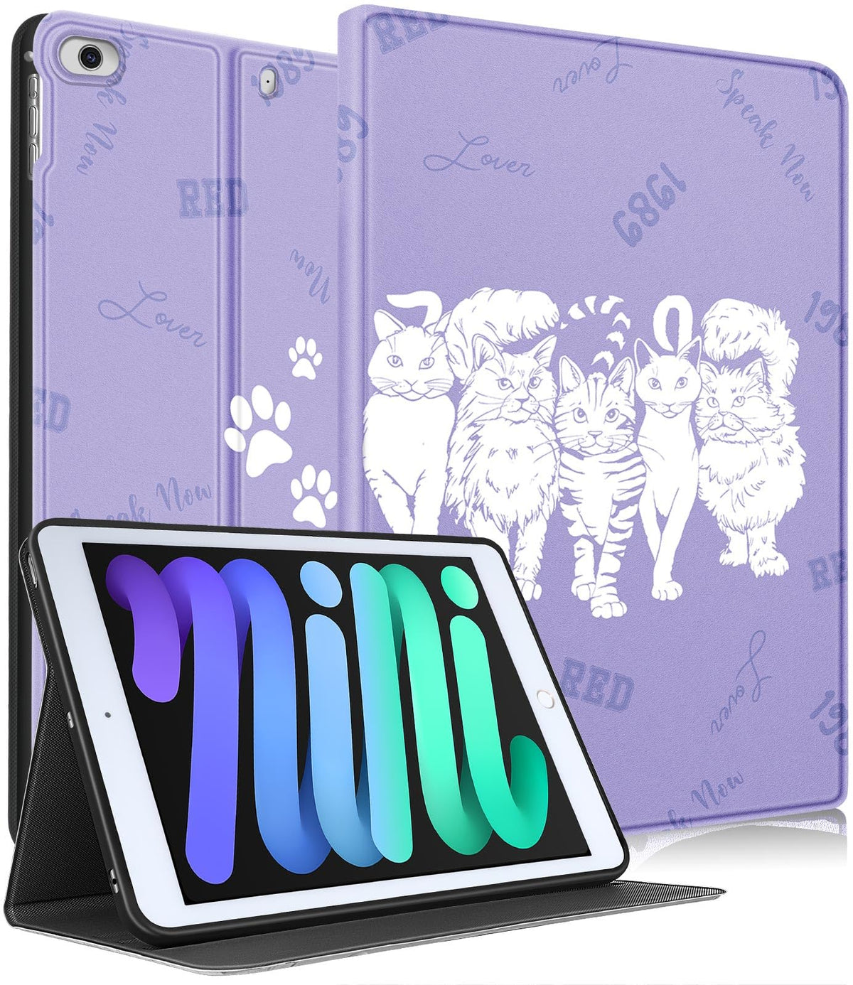 Uppuppy For Apple Ipad Mini 5/4/3/2/1 Case, For Ipad Mini 5Th/4Th/3Rd/2Nd/1St Generation Case Kids Cute Folio Women Kawaii Girls