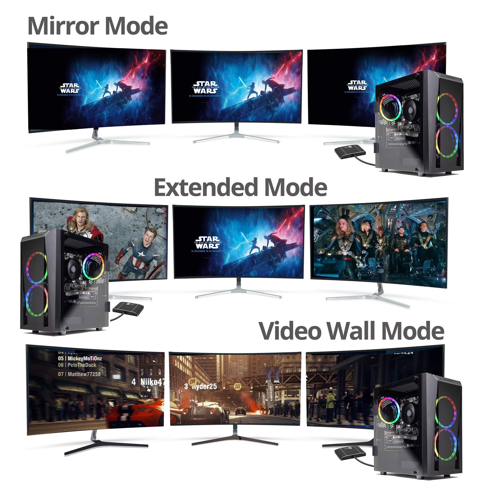 Siig 3 Port Displayport To Displayport Mst Hub 4K Uhd   1X3 Dp To Dp Muti Monitor Splitter   Multi Stream Transport (Mst) Techno