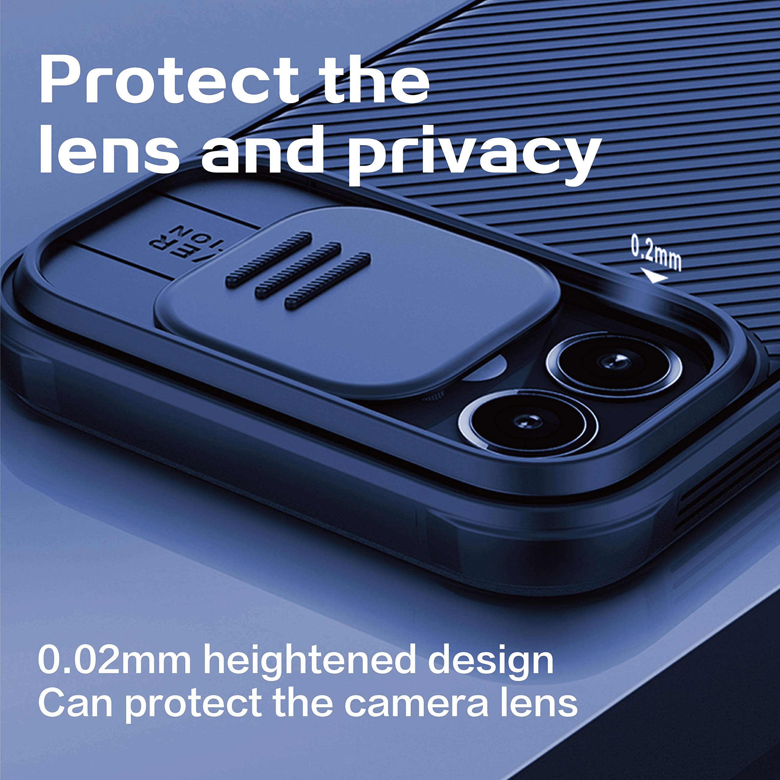 Imluckies Compatible With Iphone 12 Pro / 12 Case With Camera Cover, Hard Pc Back & Soft Bumper, Protective & Slim Fit, Camera P