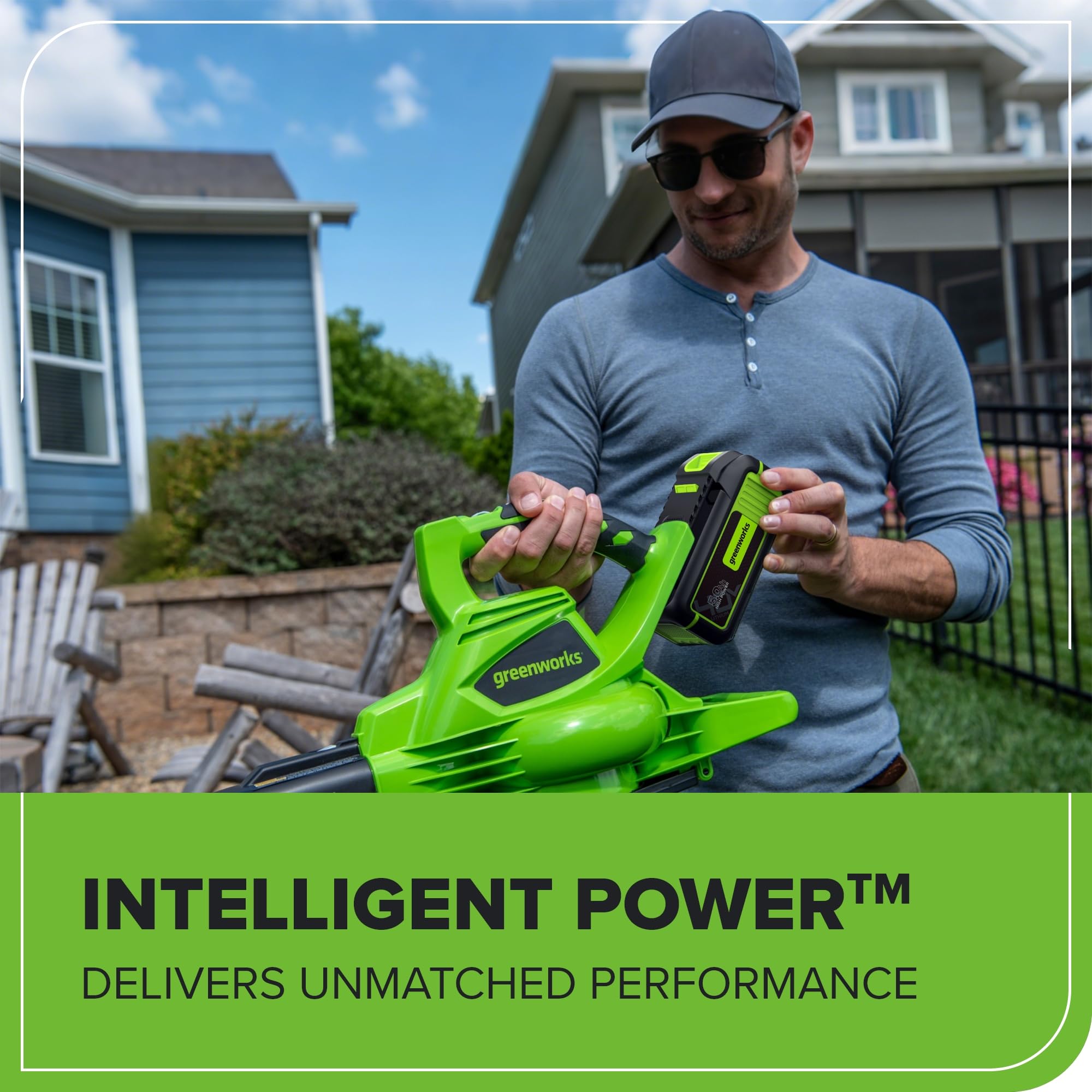 Greenworks 40V 5.0Ah Lithium-Ion High-Power Battery, Upgraded With 22% Power Boost (Genuine Battery / 75+ Compatible Tools)