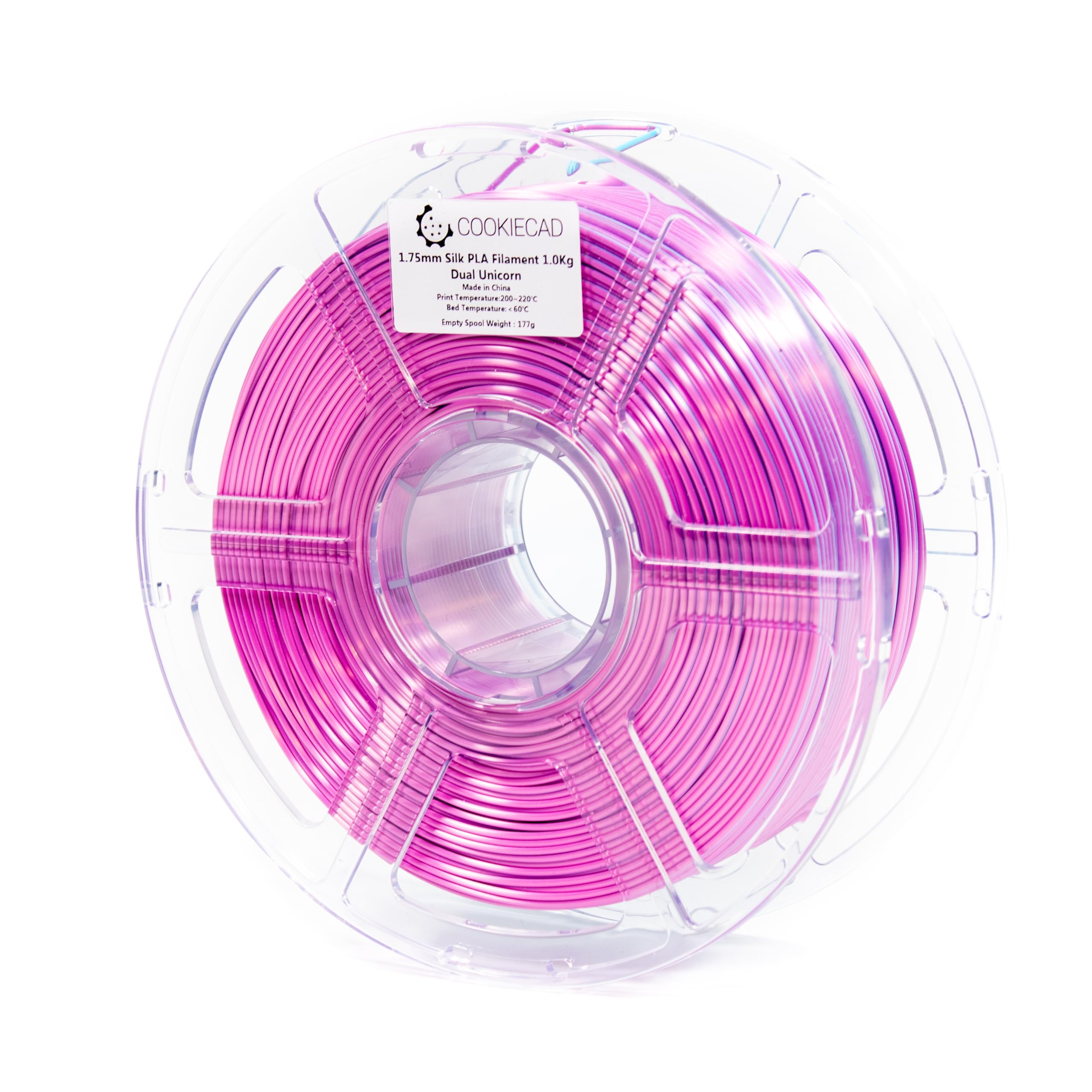 Cookiecad Silk Pla Filament 1.75Mm 1Kg Dual Color Multicolor 3D Printer Filament   Dual Unicorn Silk Pla