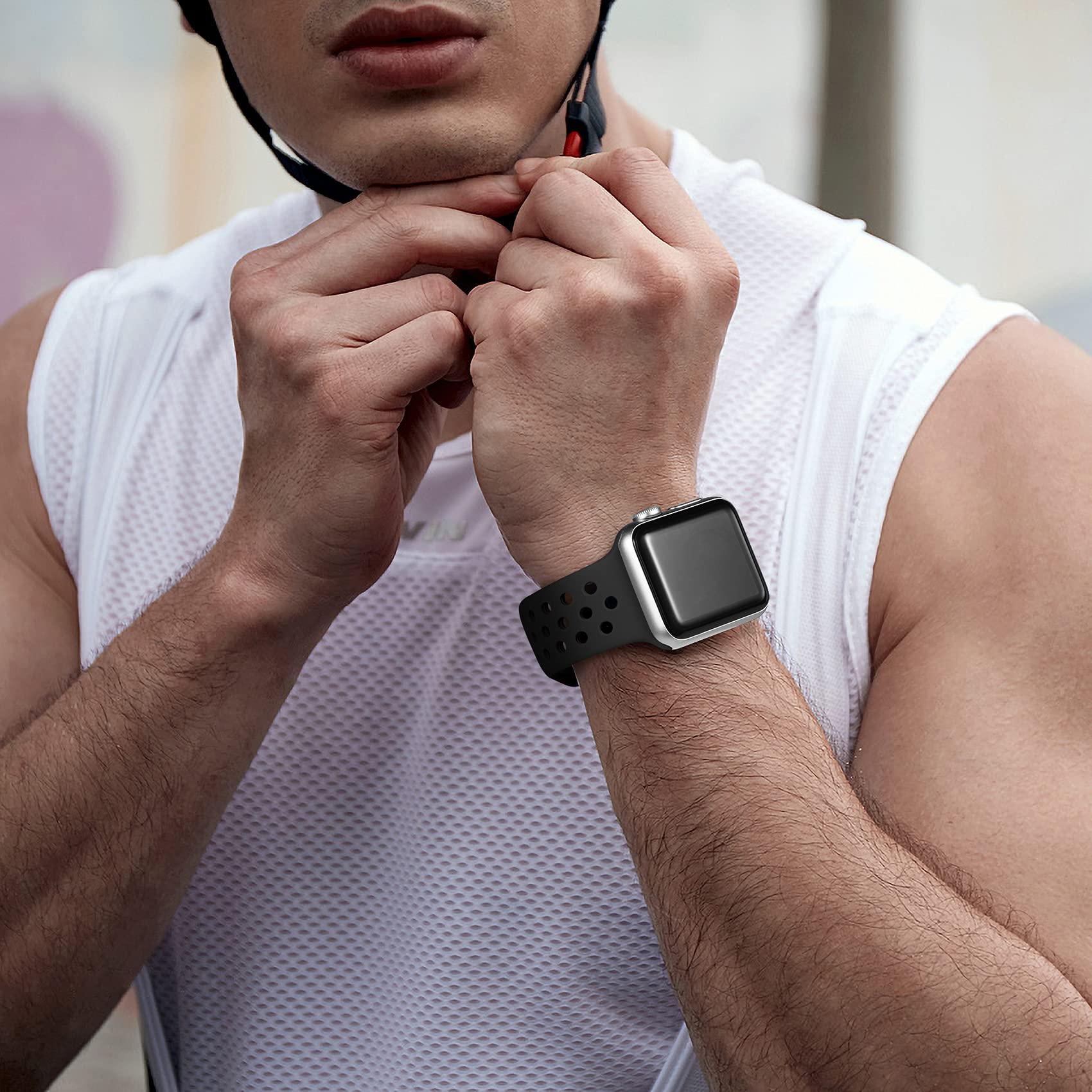 Getino Sport Bands Compatible With Apple Watch Band 40Mm 41Mm 38Mm For Women Men, Cute Stylish Soft Slicone Sport Strap For Iwat