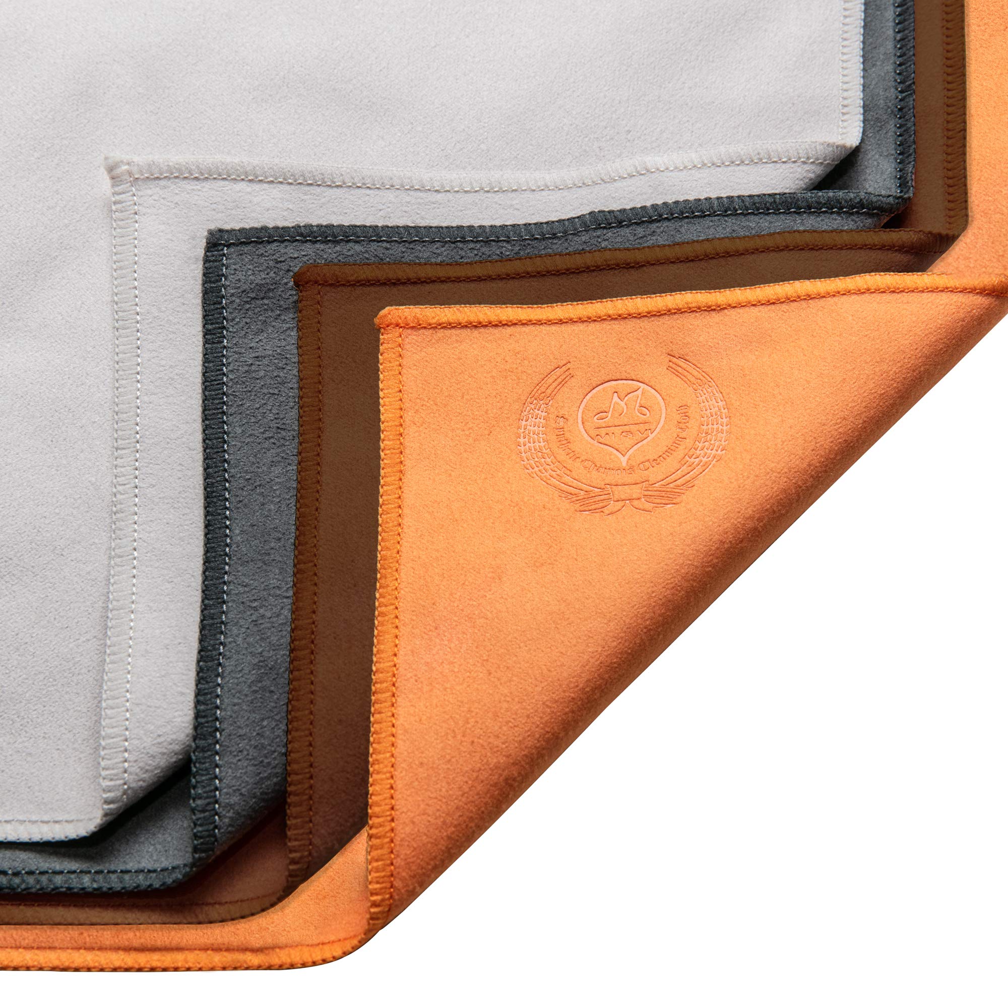 Mi&Vi Synthetic Chamois Microfiber Instrument Cleaning & Polishing Cloth For Violin, Viola, Cello, Bass, Guitar 12X12In (4 Pack)