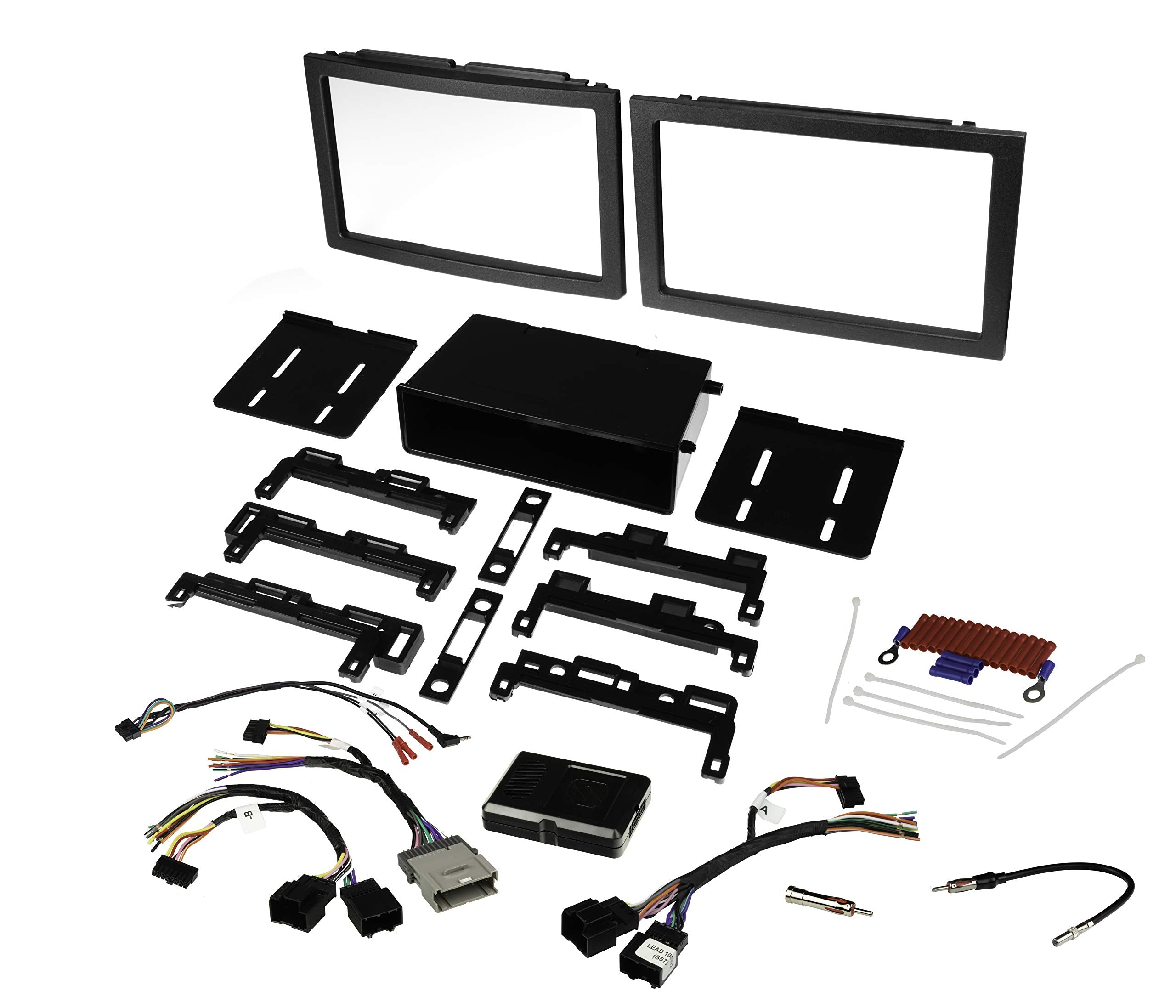 Scosche GM0516DDCS Double DIN Radio Install Dash Kit Compatible with Select 2004 21 Buick, Chevrolet, GMC, Hummer, Pontiac, Saturn and Suzuki Vehicles   Complete Car Stereo Installation Interface Kit