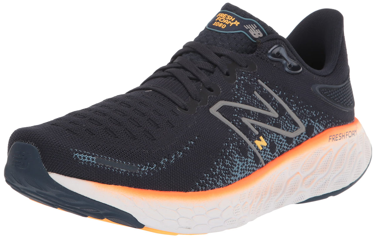 New Balance Mens Fresh Foam X 1080 V12 Running Shoe, Eclipsevibrant Orangespring Tide, 7 Wide