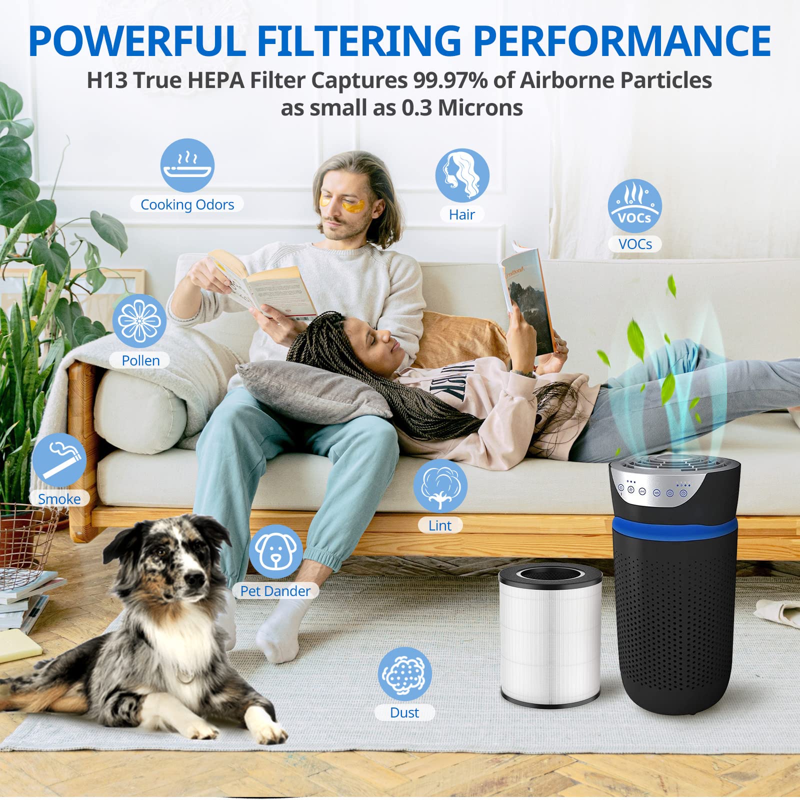 Ap T20 Replacement Filter Compatible With Homedics Ap T20 Air Purifier Filter, 3 In 1 Total Clean Tower Higher Grade True Hepa T