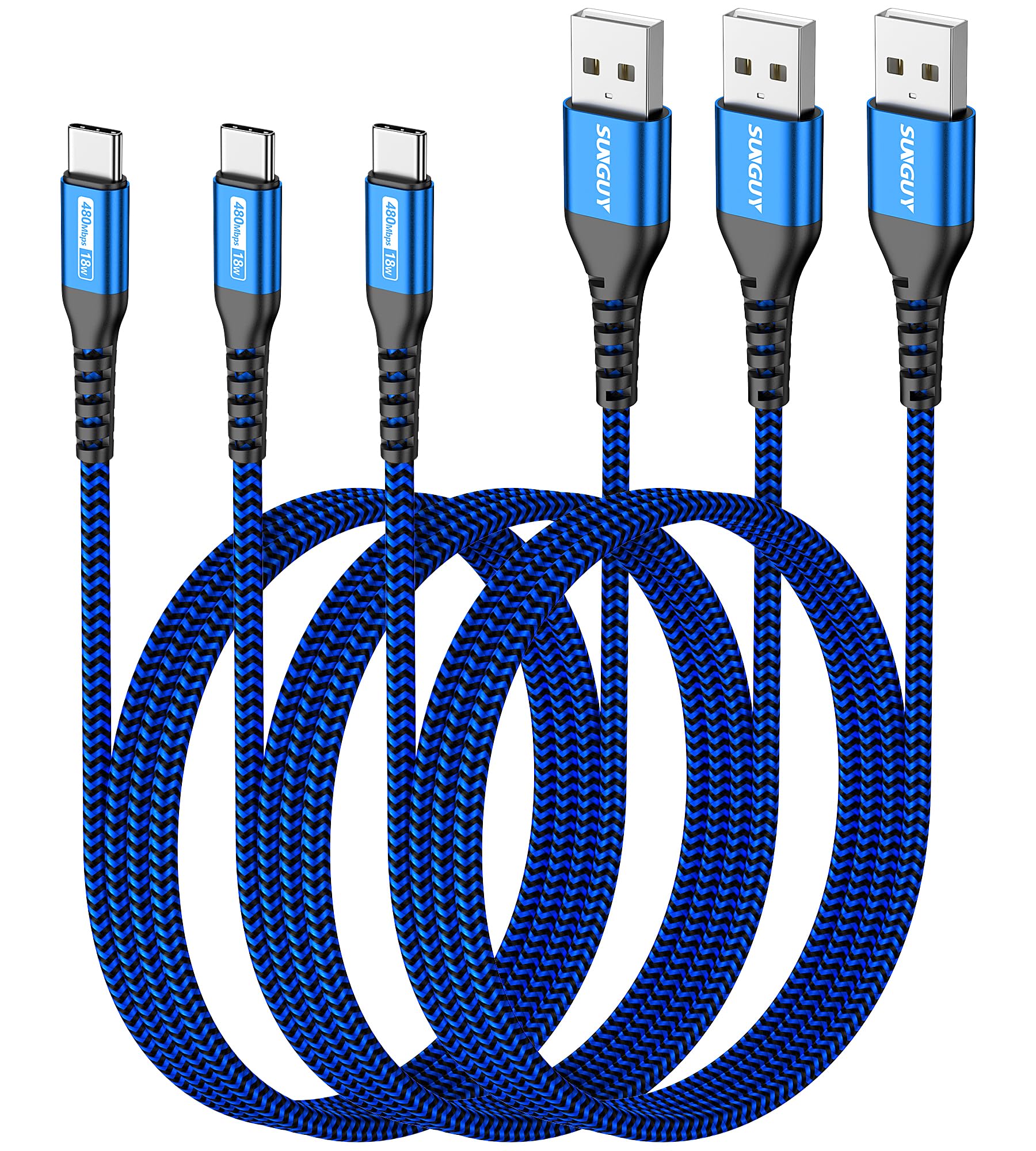 Sunguy Usb C Cable 3Ft [3Pack] 3A Usb To Usb C Cable Fast Charging Data Transfer Braided Compatible With Iphone15/15Pro/15Pro Ma
