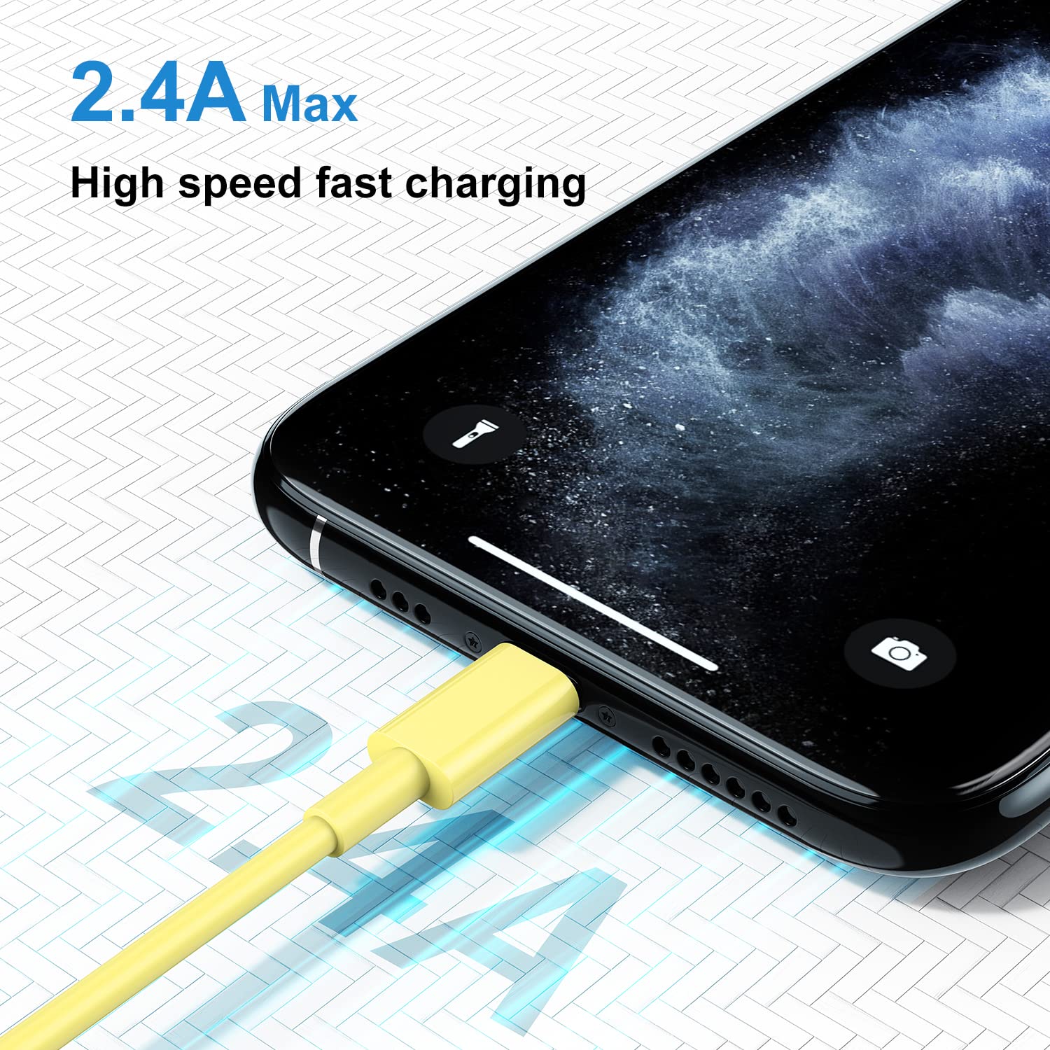 Qziiw [Apple Mfi Certified] Iphone Charger Cable 10Ft, 3Pack Extra Long Usb To Lightning Cable,Apple Charging Power Cord For Iph