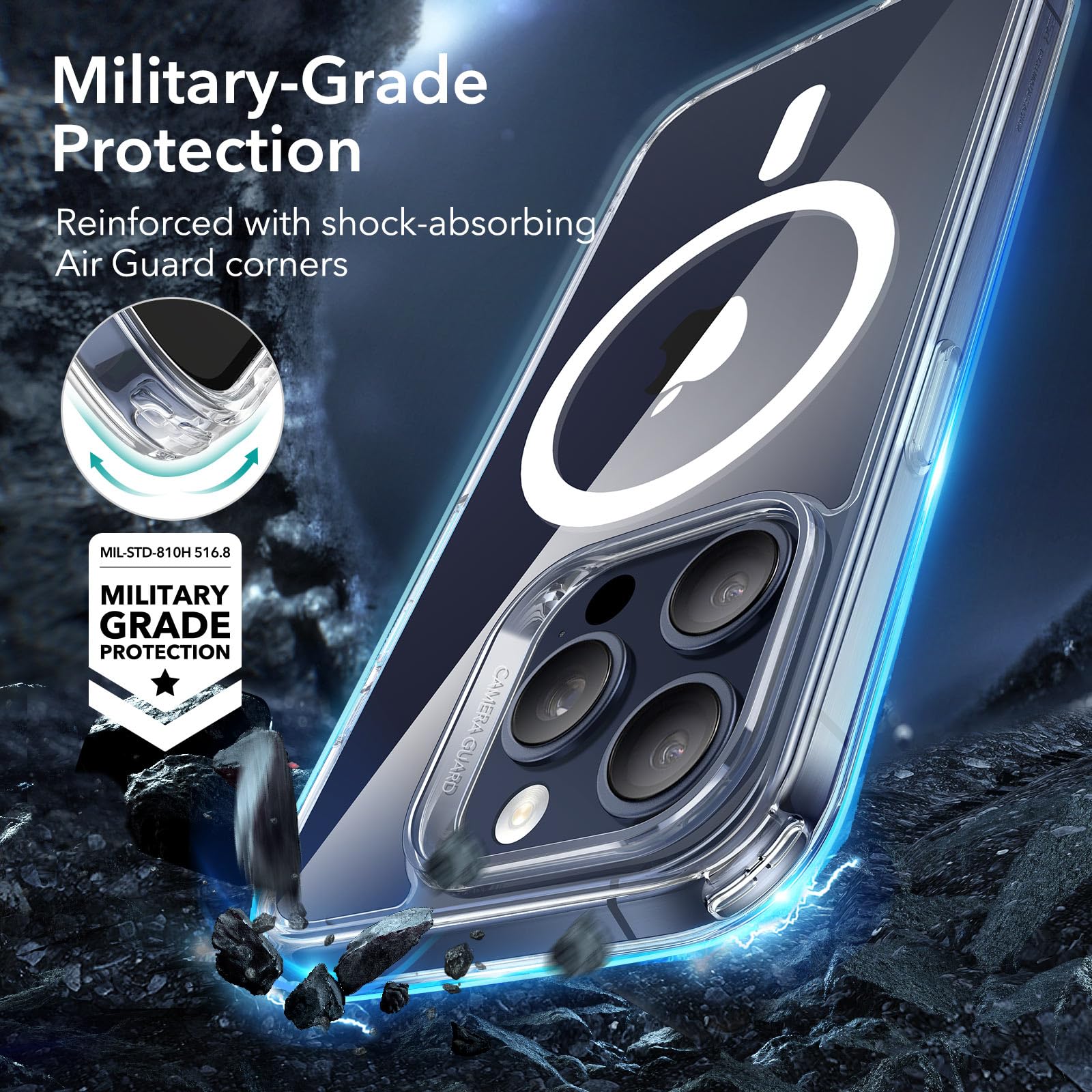 Esr For Iphone 15 Pro Case, Compatible With Magsafe, Military Grade Protection, Yellowing Resistant, Scratch Resistant Back, Mag