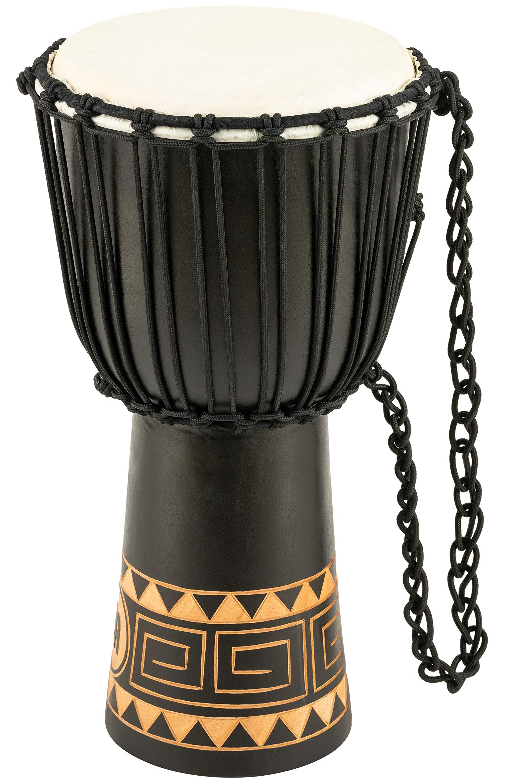 Meinl Percussion Djembe Hand Drum Circle Instrument, Carved Mahogany Headliner Series � Not Made In China � African Mali Weave Ropes, 2 Year Warranty, Congo, Medium (Hdj1 M)