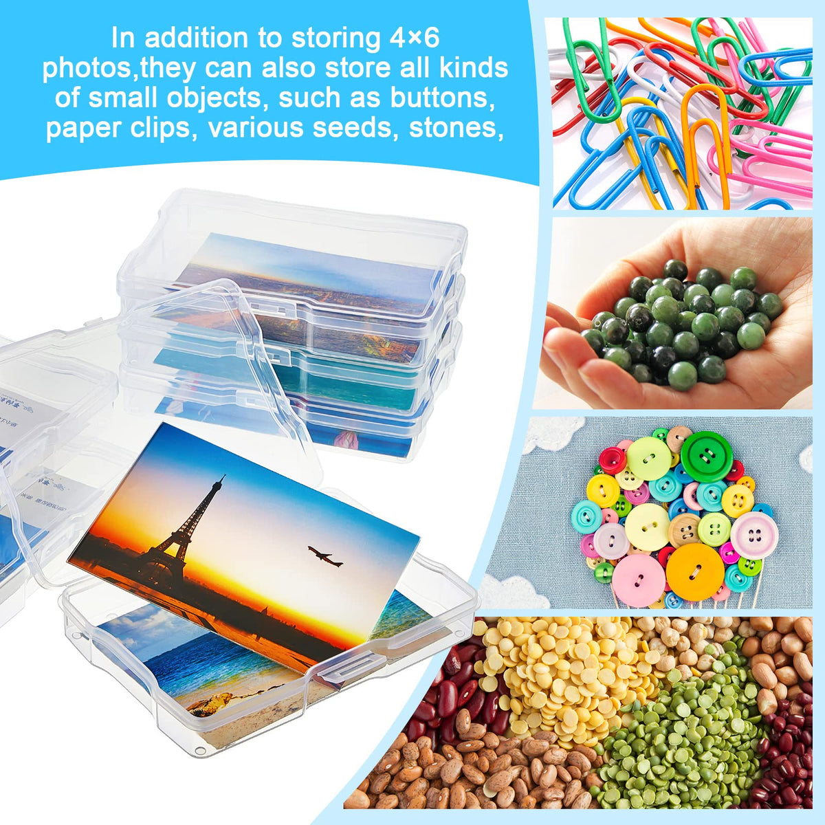 Geelin 30 Pcs Clear Photo Storage Boxes For 4'' X 6'' Pictures Transpa ...