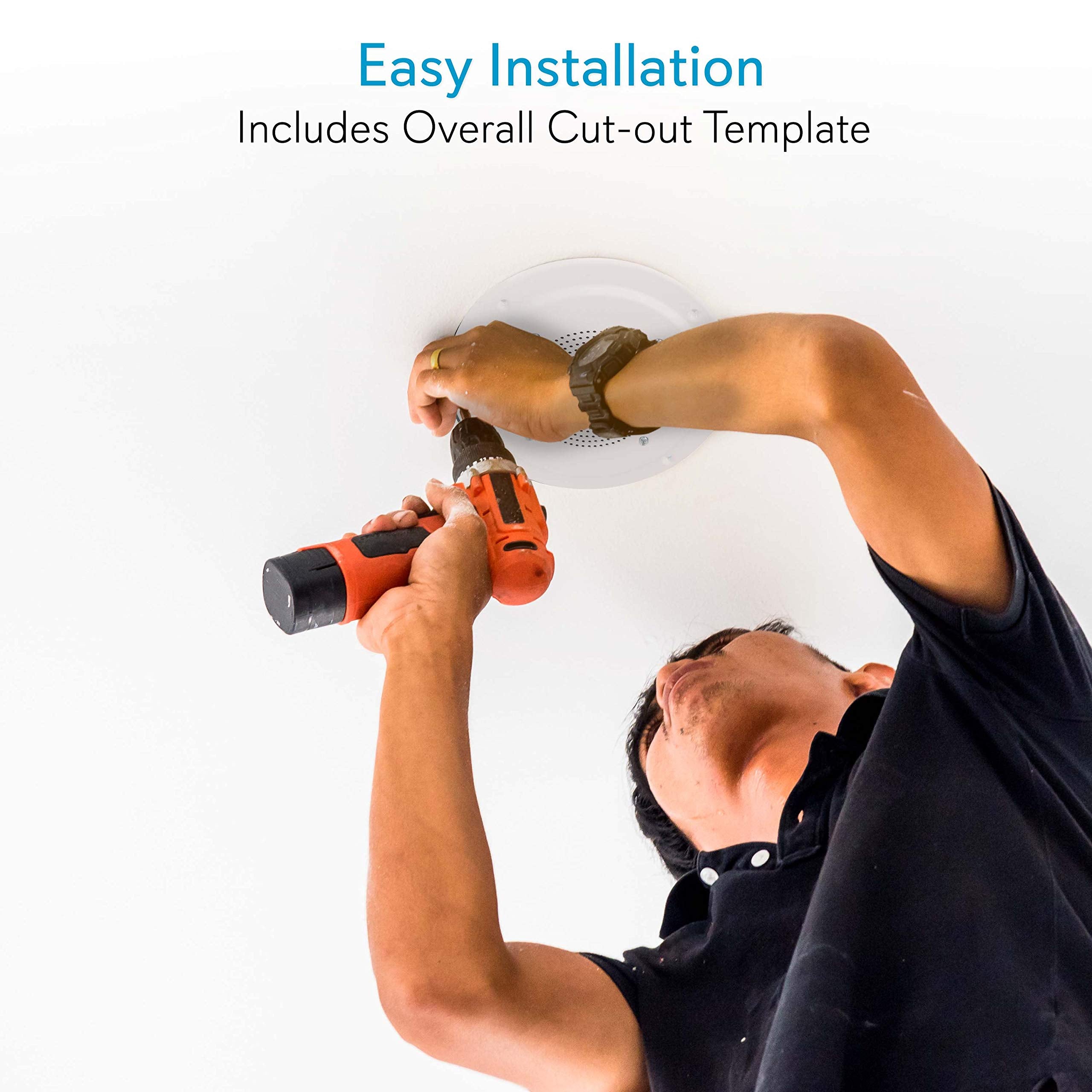 Pyle 8    Ceiling Wall Mount Speaker   Full Range Woofer Speaker System 100 Volt Transformer Flush Design W/ 60Hz 16Khz Frequenc