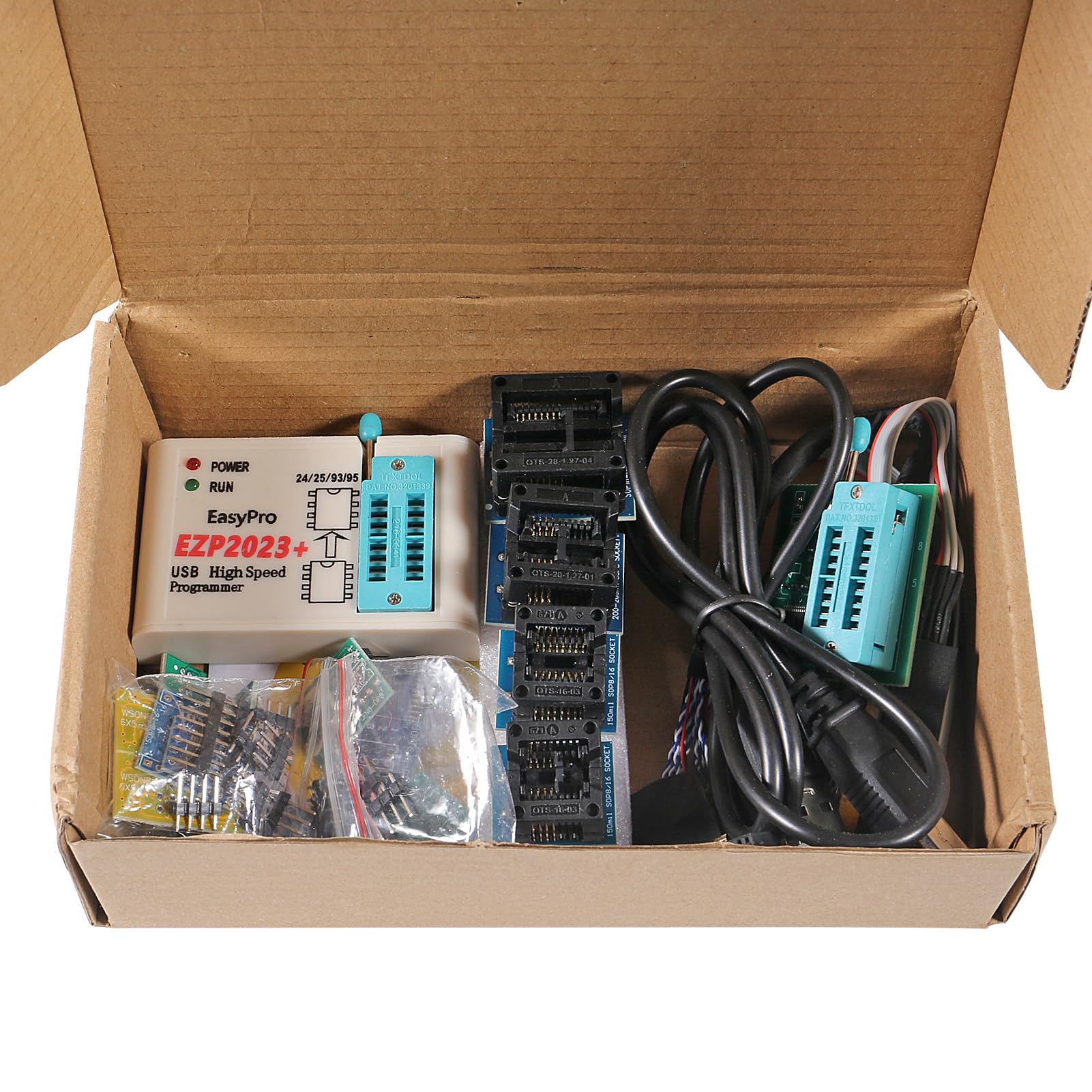 Ezp2023 Usb Programmer High Speed Usb For Eeprom Flash Programmer For 24 25 93 Bios 25T80 Burn Offline Copy (Usb Programmer + 15 Adapter)