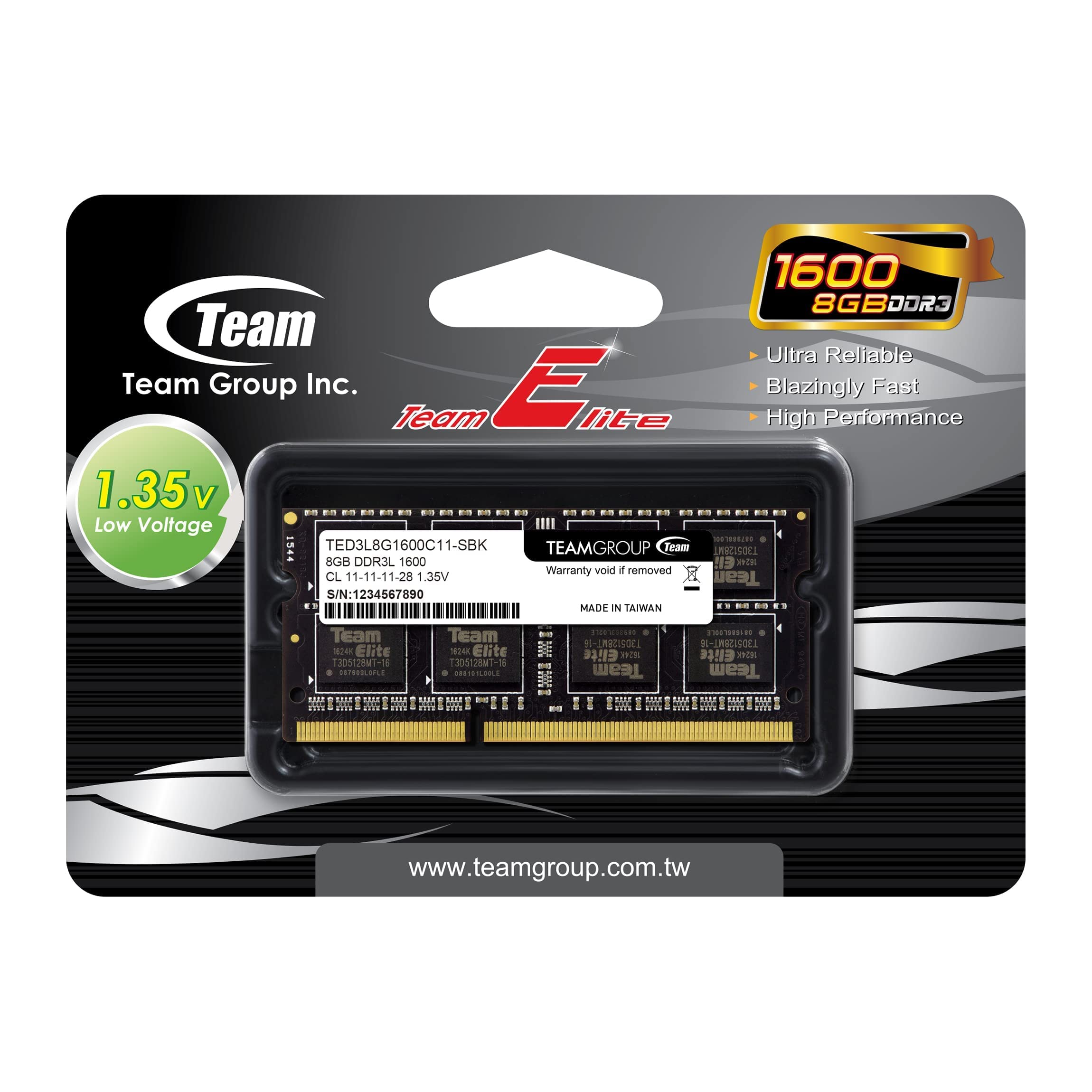 Teamgroup Elite Ddr3L 8Gb Single 1600Mhz Pc3 12800 Cl11 Unbuffered Non Ecc 1.35V Sodimm 204 Pin Laptop Notebook Pc Computer Memo