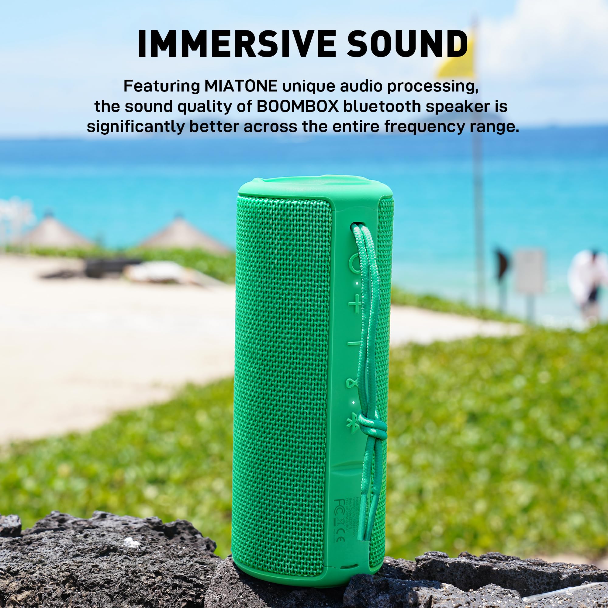Miatone Boombox Portable Bluetooth Speaker For Her Him Women Men   Green