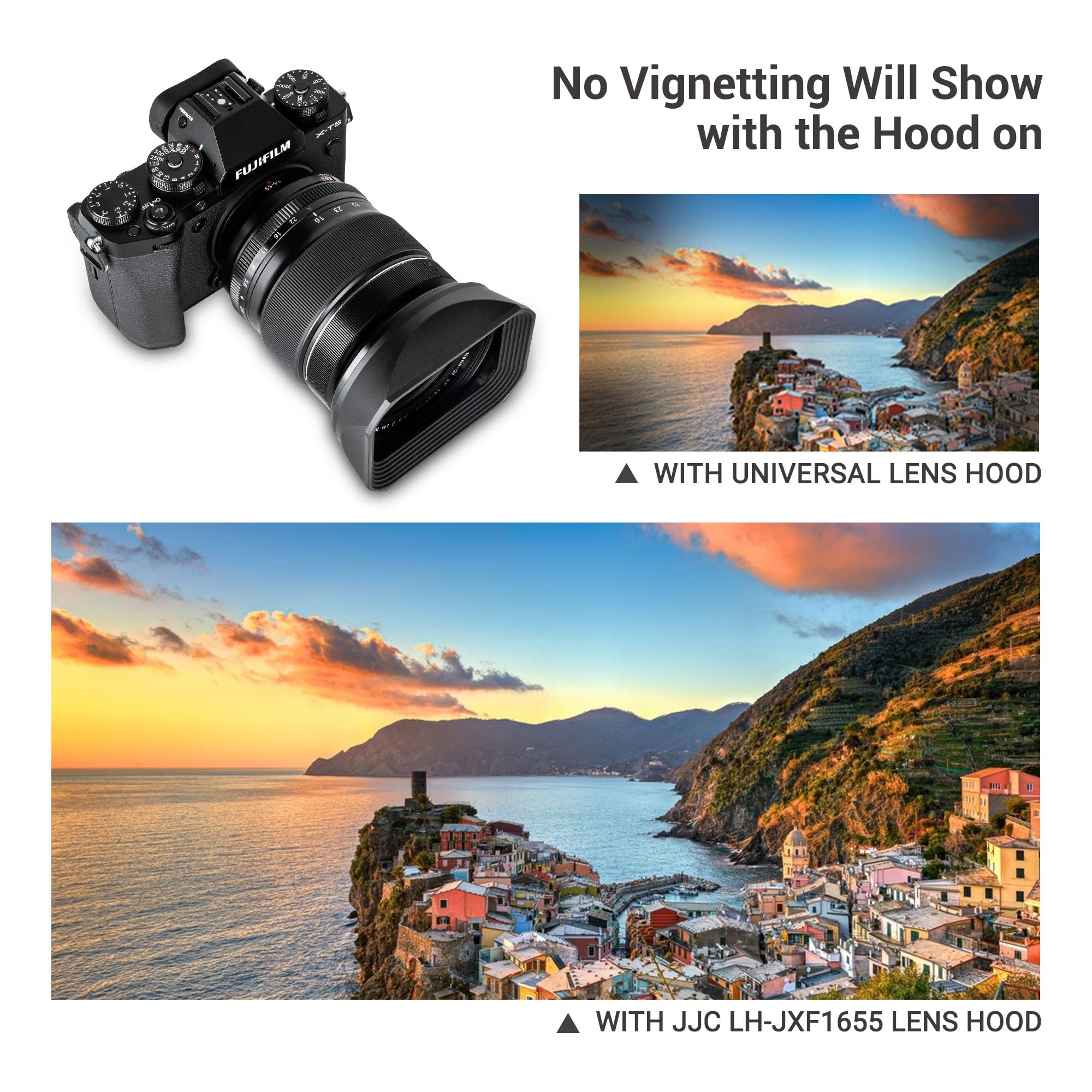 Jjc Metal Square Lens Hood Shade For Fuji Fujifilm Fujinon Xf 16 55Mm F/2.8 R Lm Wr Lens, Xf 16 55Mm Metal Lens Hood, With Prote